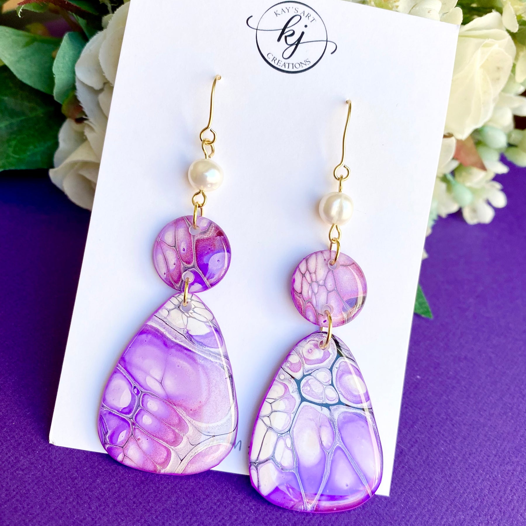 Freshwater Pearl Collection Lilac Earrings