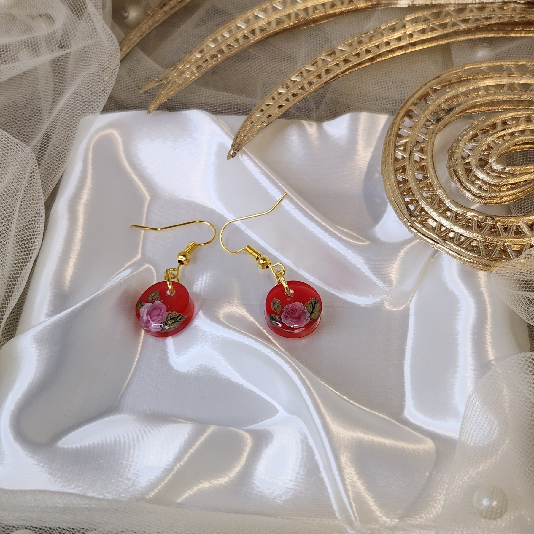 Floral drop earrings