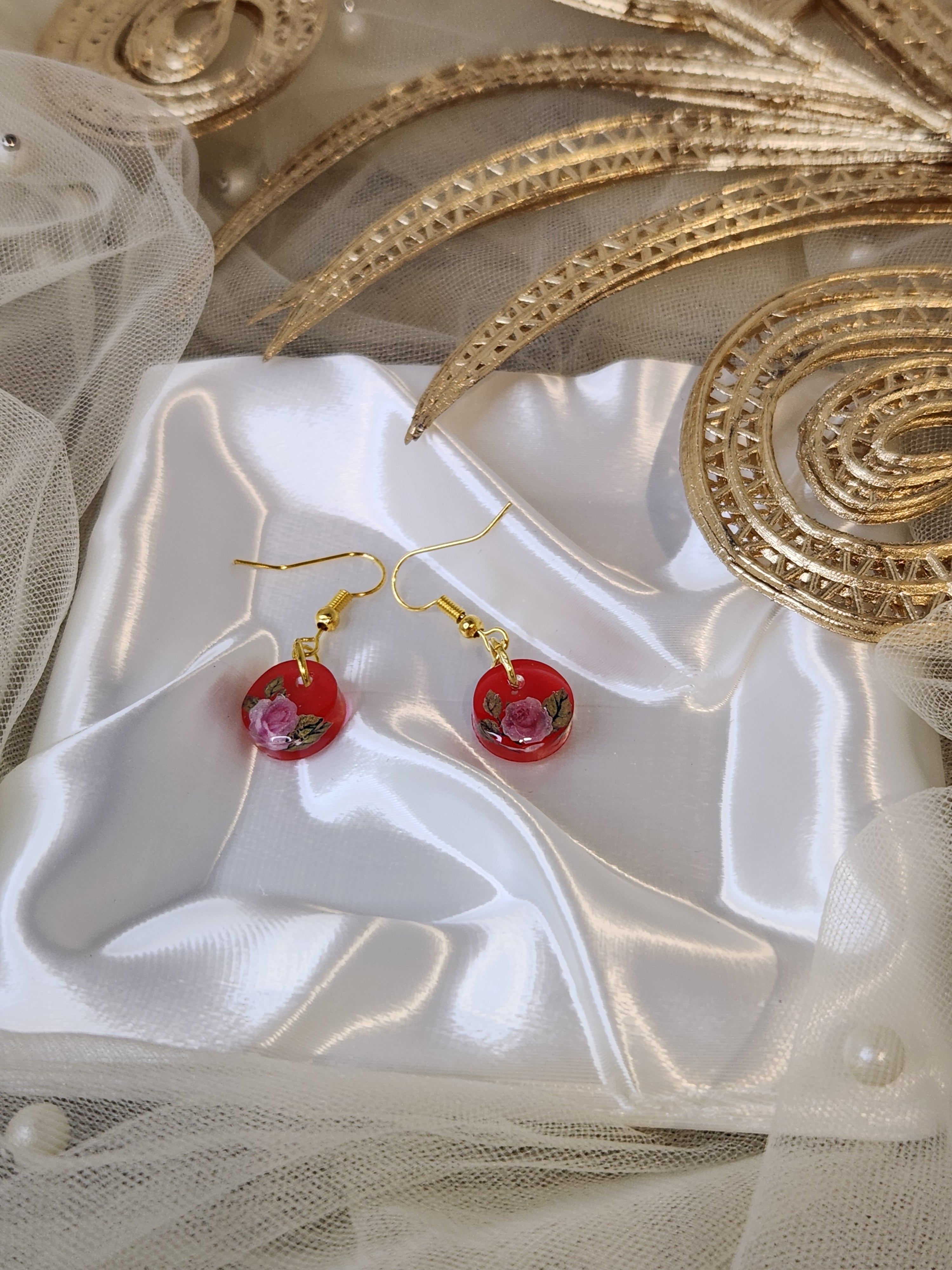 Floral drop earrings