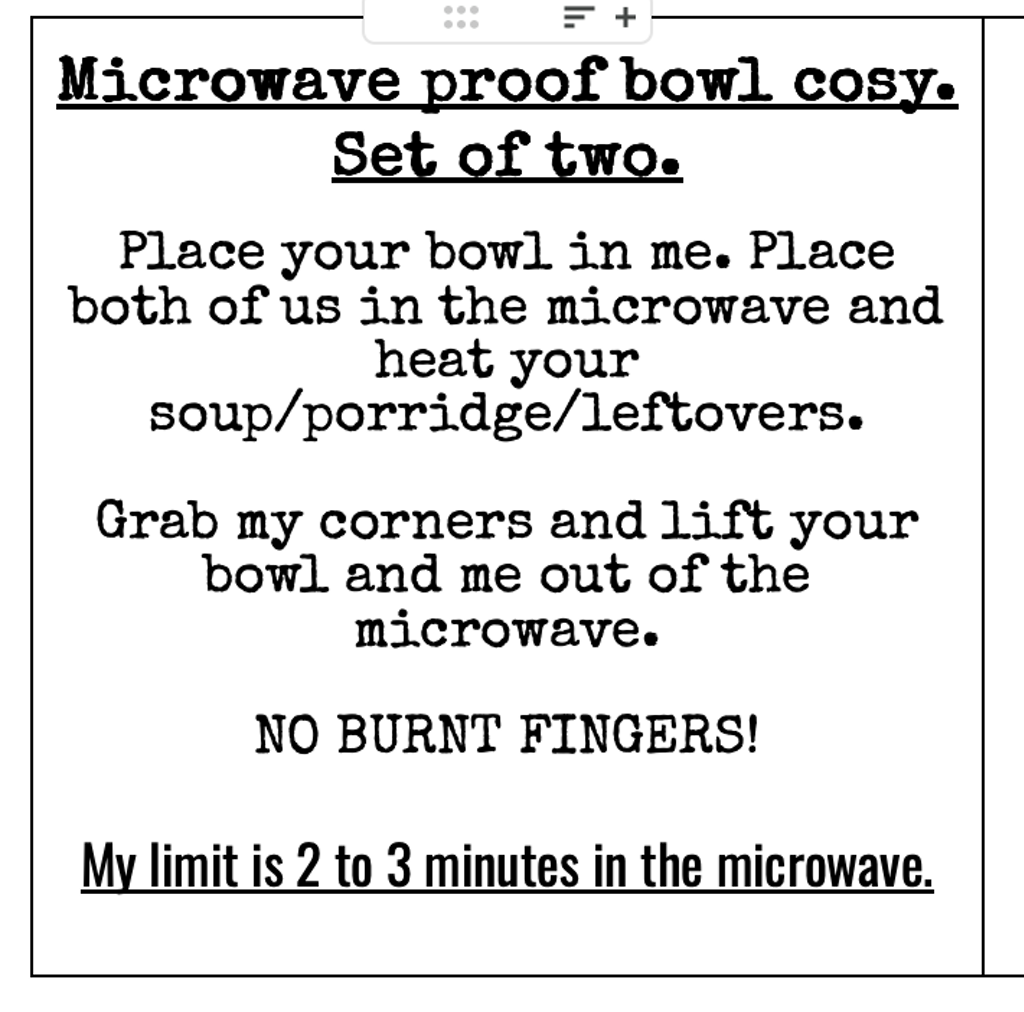 Set of two, budgies and flowers microwave bowl cosies. Soup and porridge hot bowl holders.