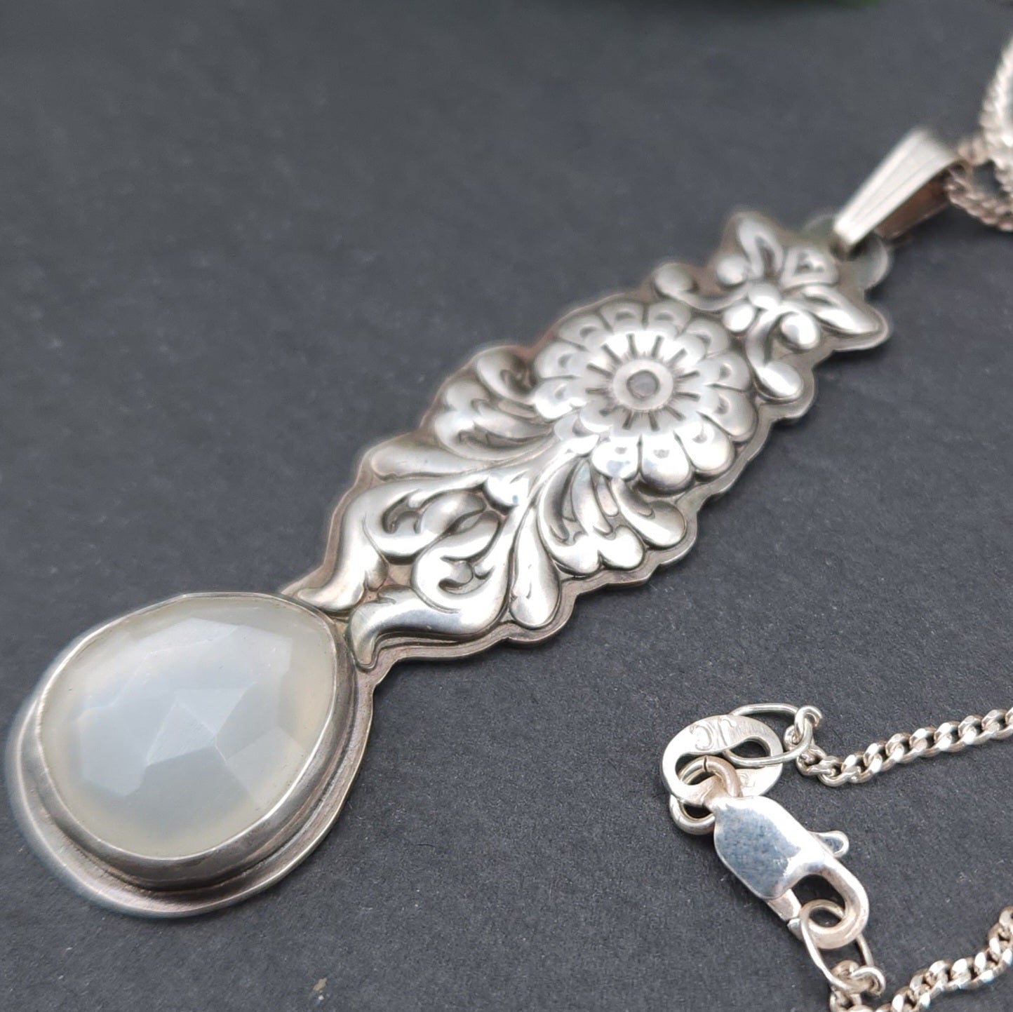 'Moon goddess' crown chakra silver pendant