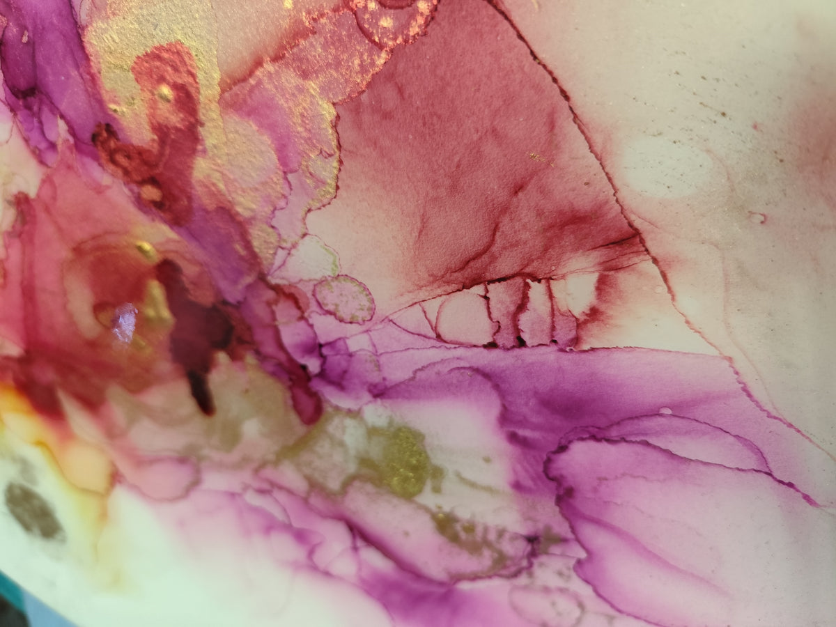 Abstract Floral Alcohol Ink Painting