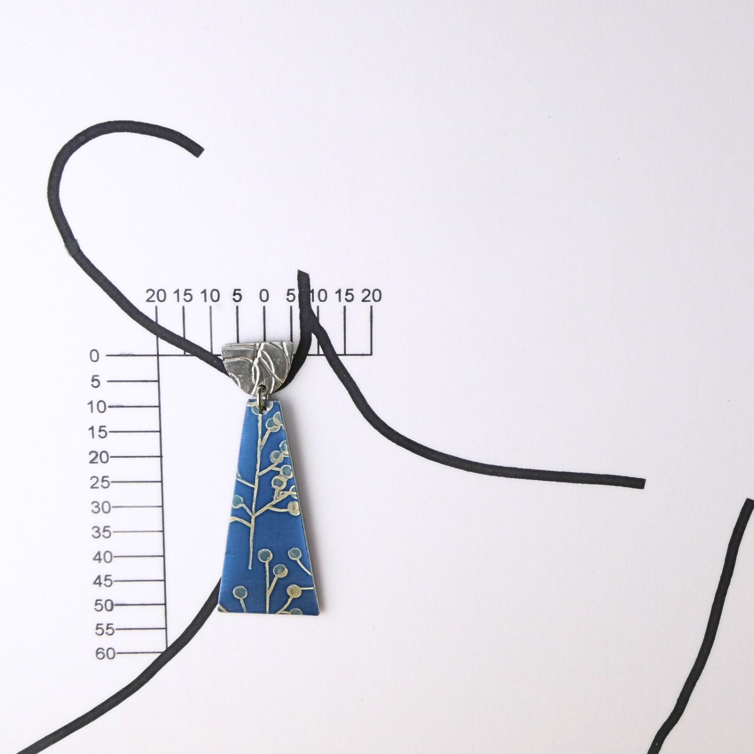 Anodised aluminium earrings hand printed Wattle and Sky Collection