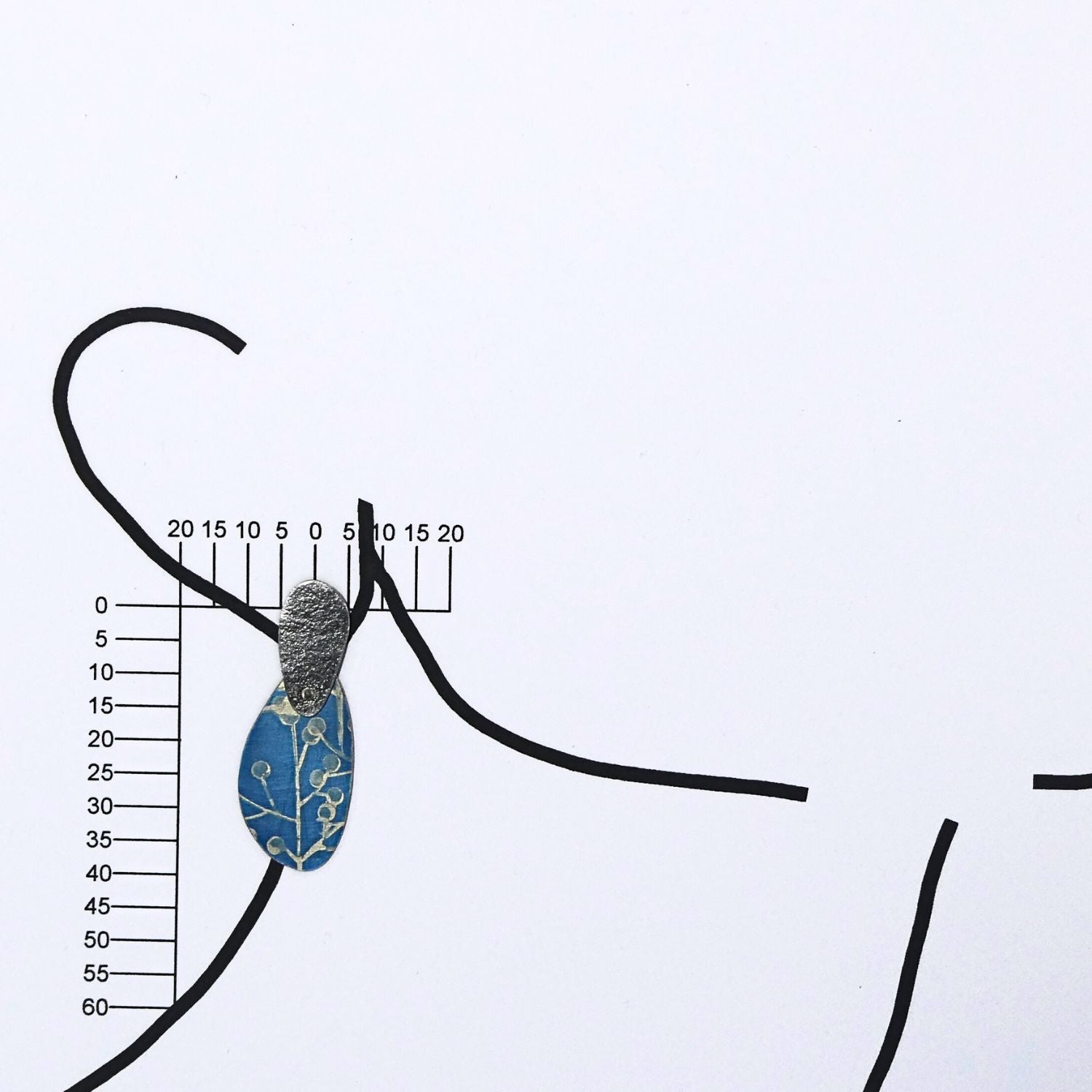 Anodised aluminium earrings hand printed Wattle and Sky Collection