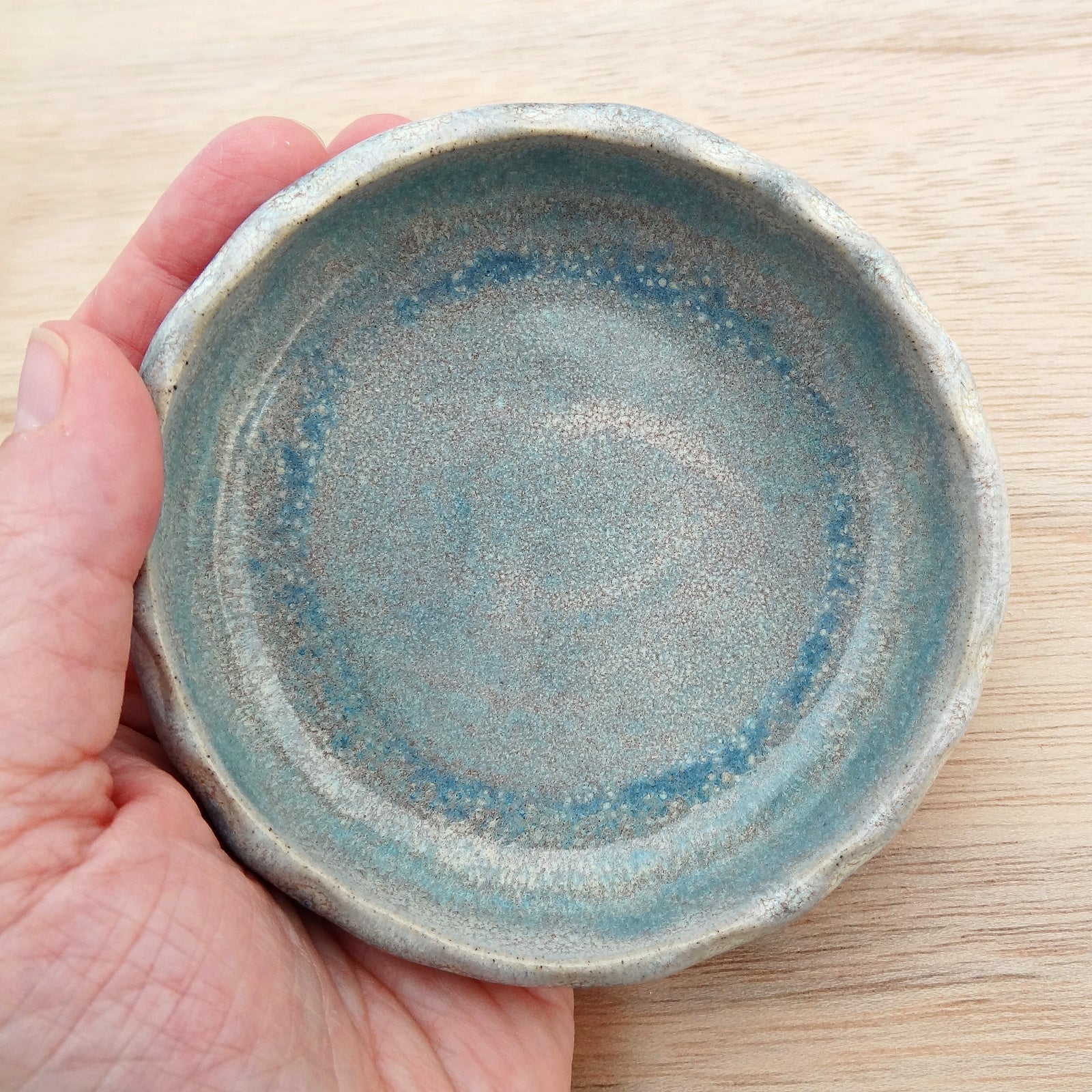 Handmade Turquoise Ceramic Dipping Bowl Set of 3 – Rustic Sauce Dishes – Condiment, Tapas Bowls