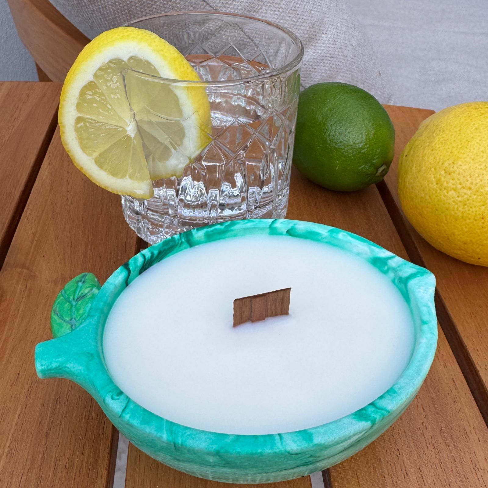 Concrete lime bowl candle with lime fragrance