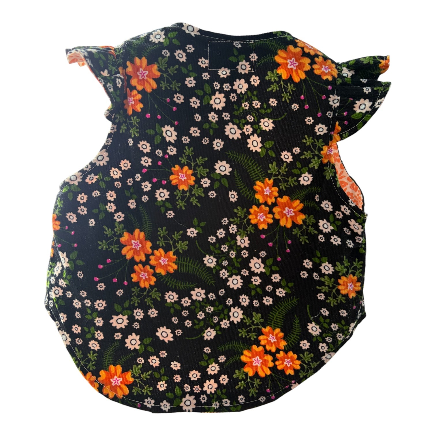 Black with Floral Corduroy Vest 0-3 mths
