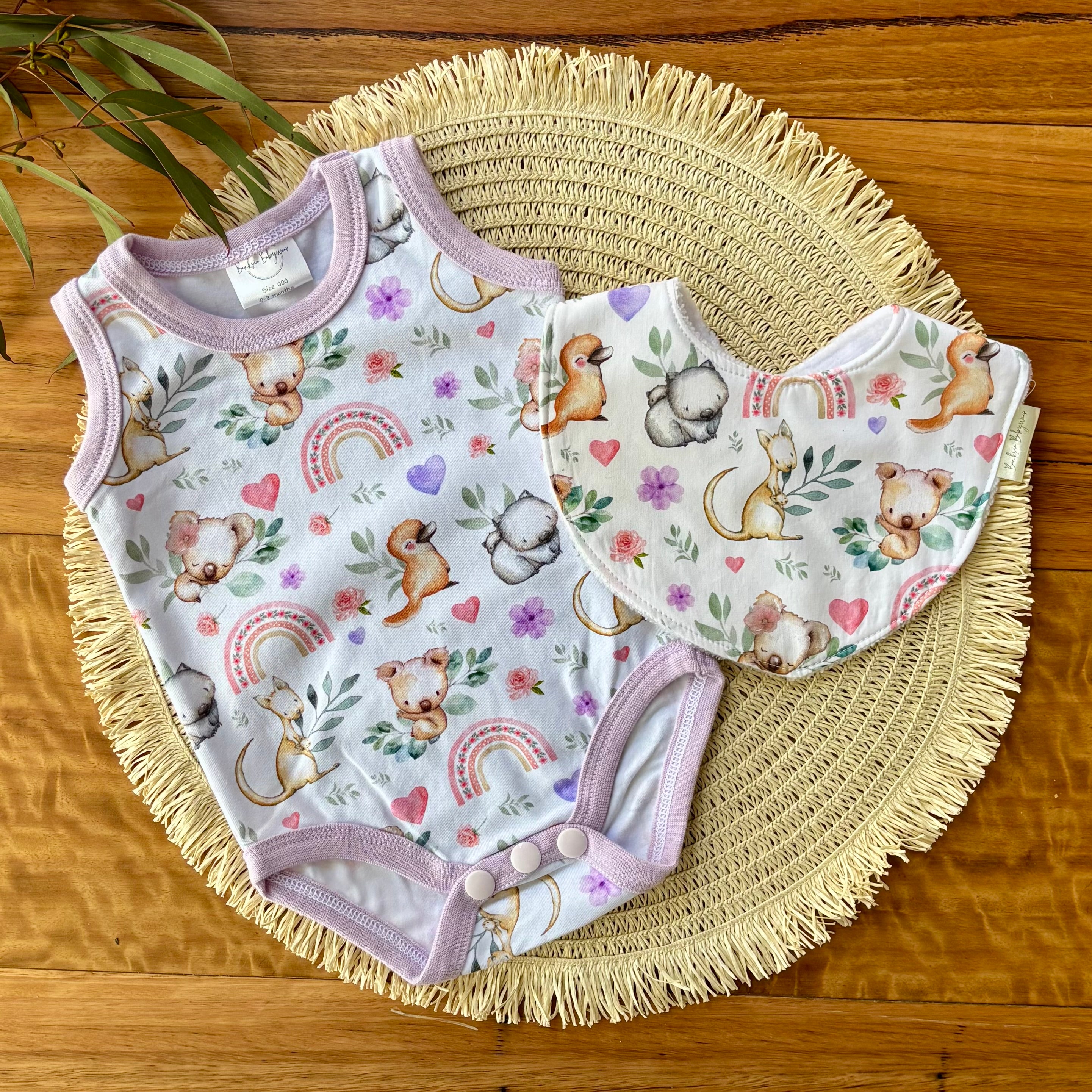 Baby Tank Bodysuit | Koala Dreams | Size premmie to 2 | Made to Order
