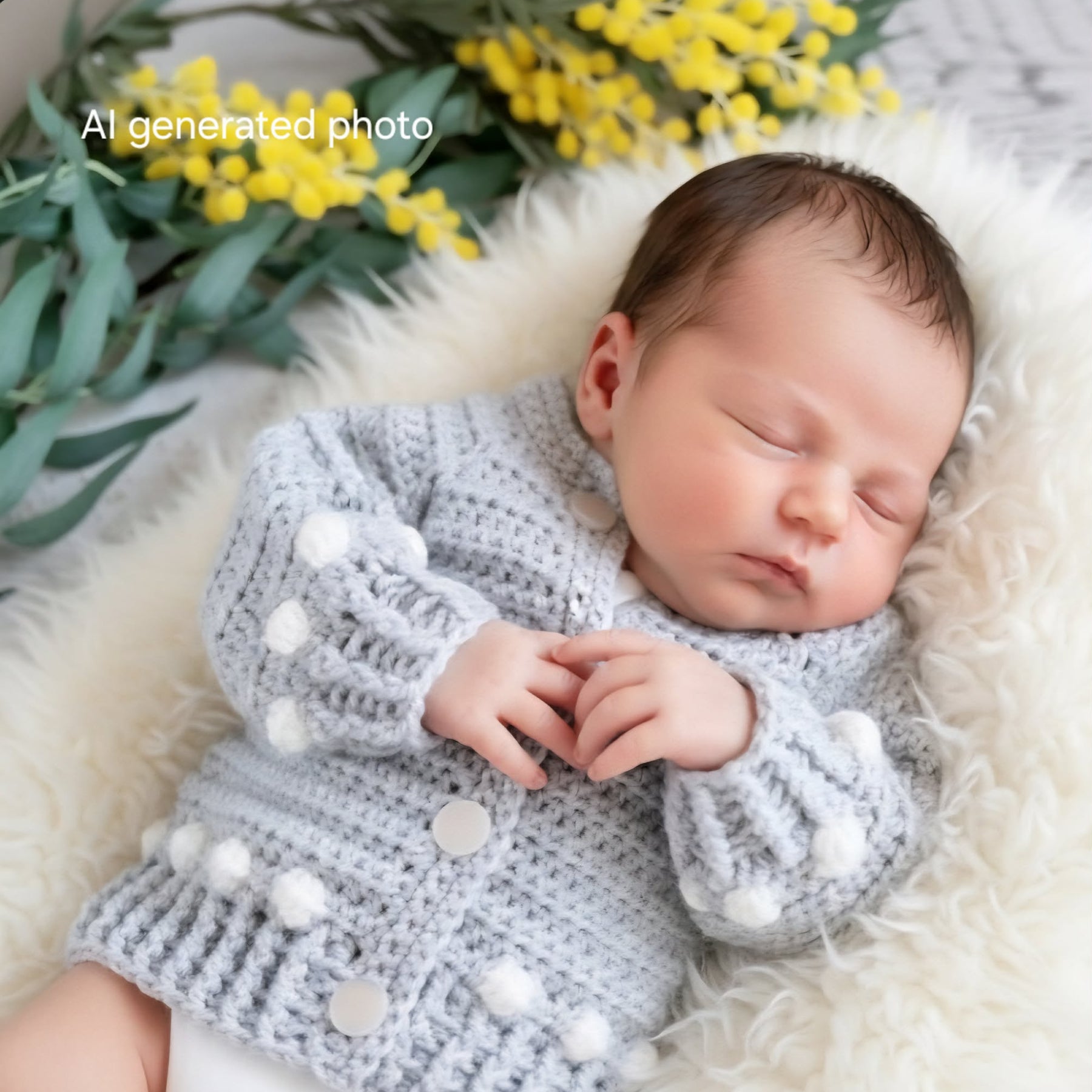 Baby Cardigan | Pale Grey | Newborn | Handmade | Crochet | 0-3 months