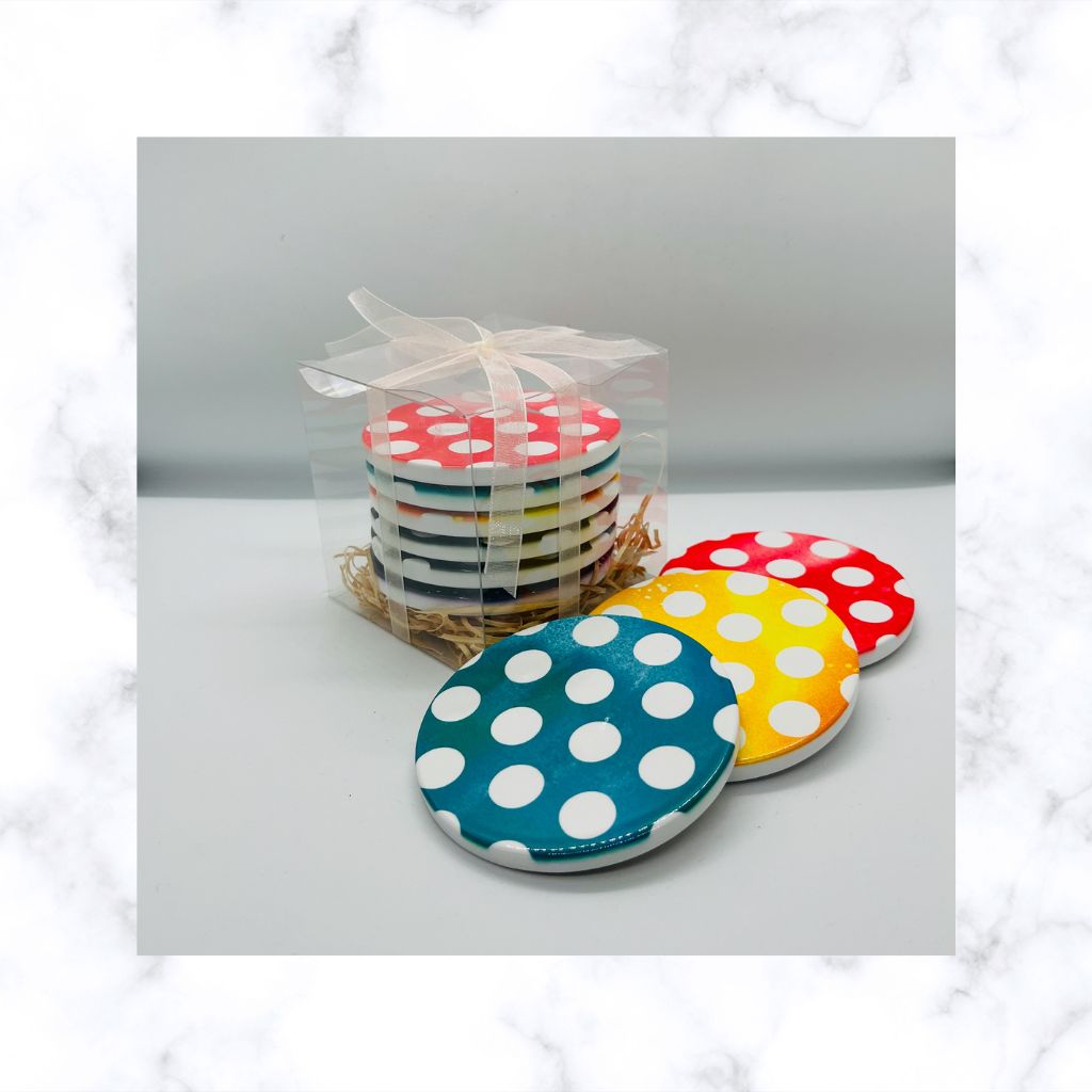 Grungy Spot Ceramic Coasters (price is per coaster)  | Ready to ship | FREE Postage