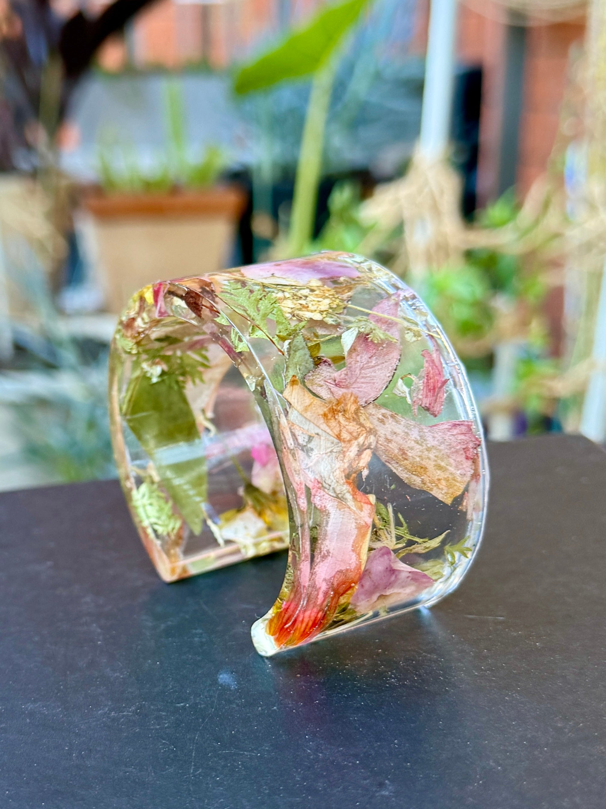Handmade Pressed Flower Resin Bangle