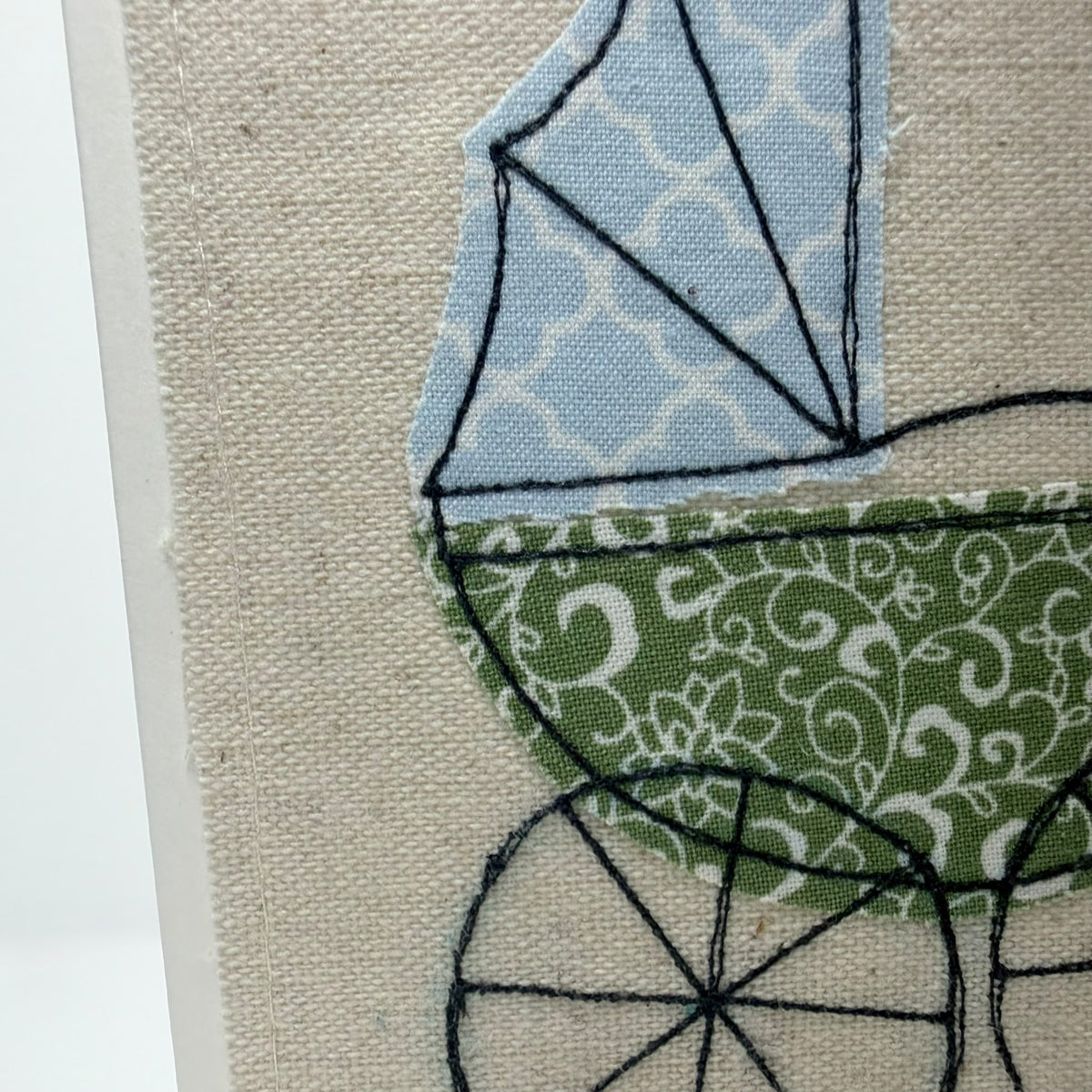 Vintage Pram - Handmade Fabric Greeting Card