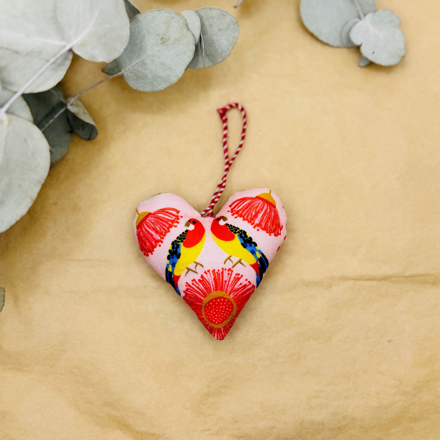 Handmade Bird Christmas hearts