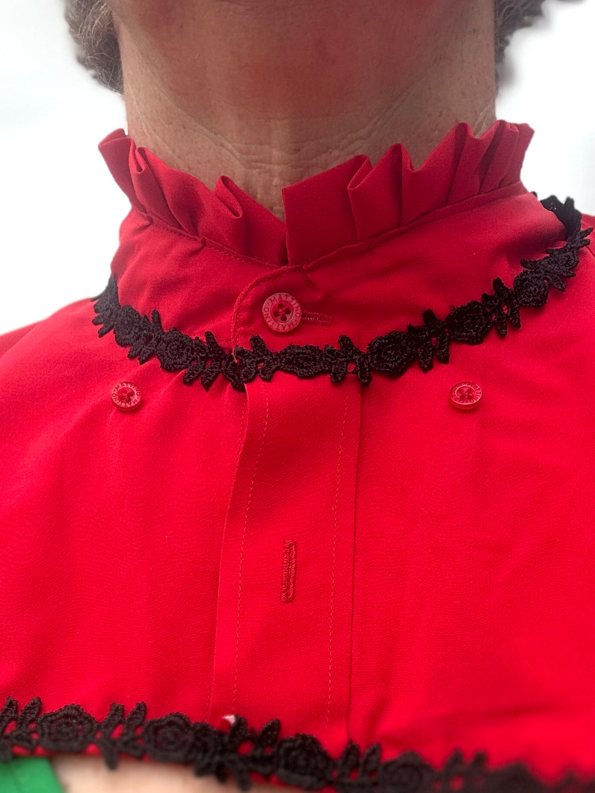 Red & Black Bolero with Floral Embroidery
