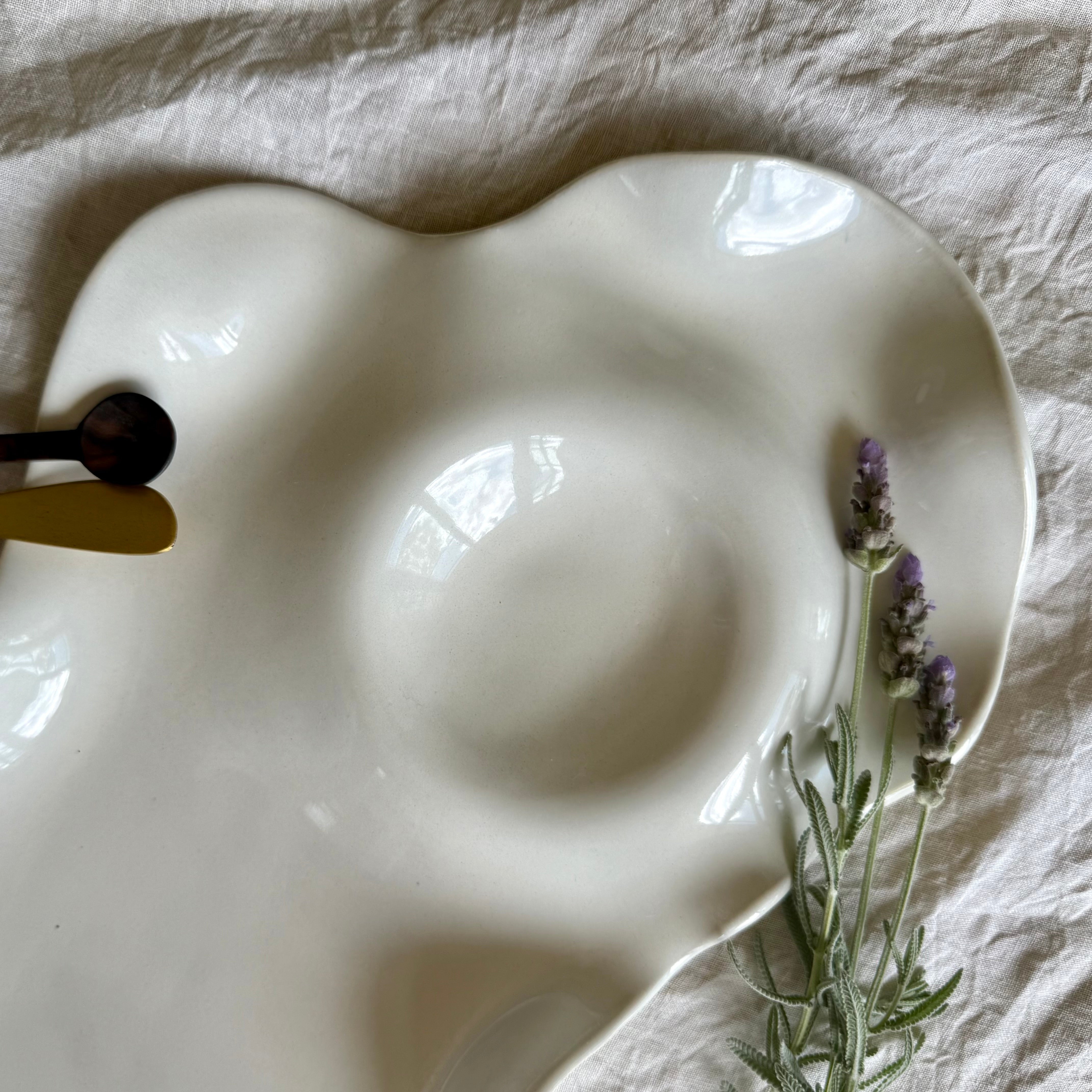 Large Ceramic Organic Grazing Platter | Free Flowing | Charcuterie