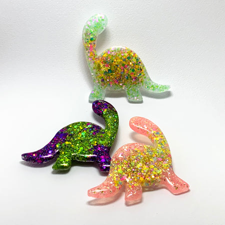 JURASSIC SPARKLE - Handmade Dinosaur Resin Brooch