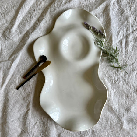 Large Ceramic Organic Grazing Platter | Free Flowing | Charcuterie