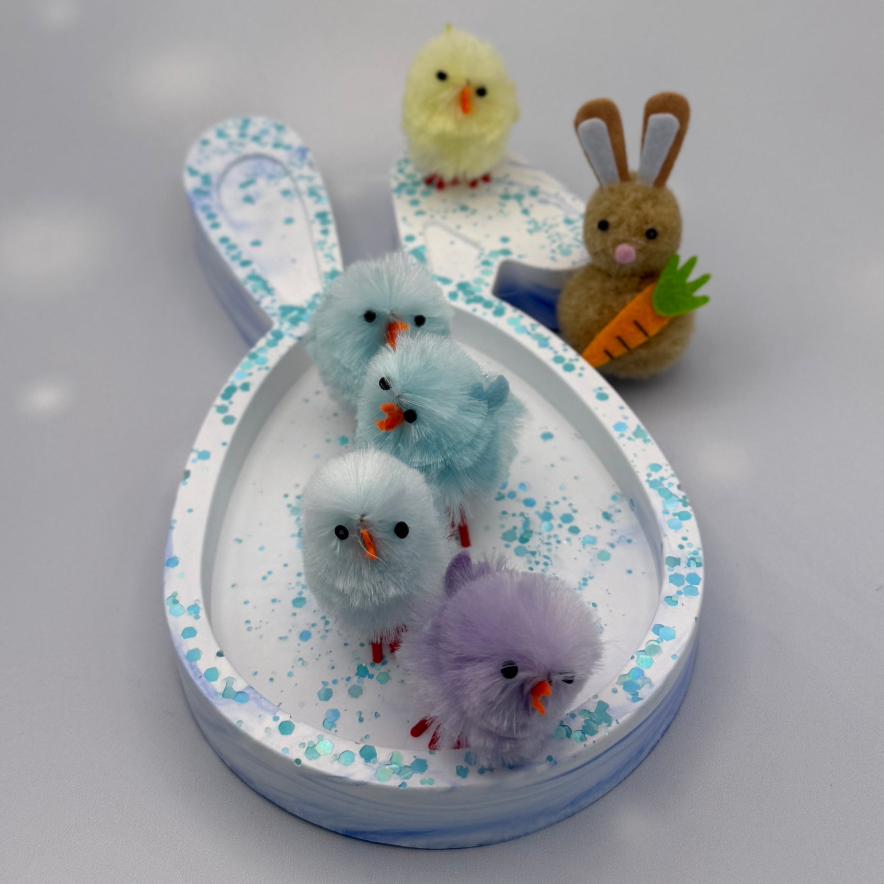 Handmade Eco-Resin Easter Egg Bunny Dish