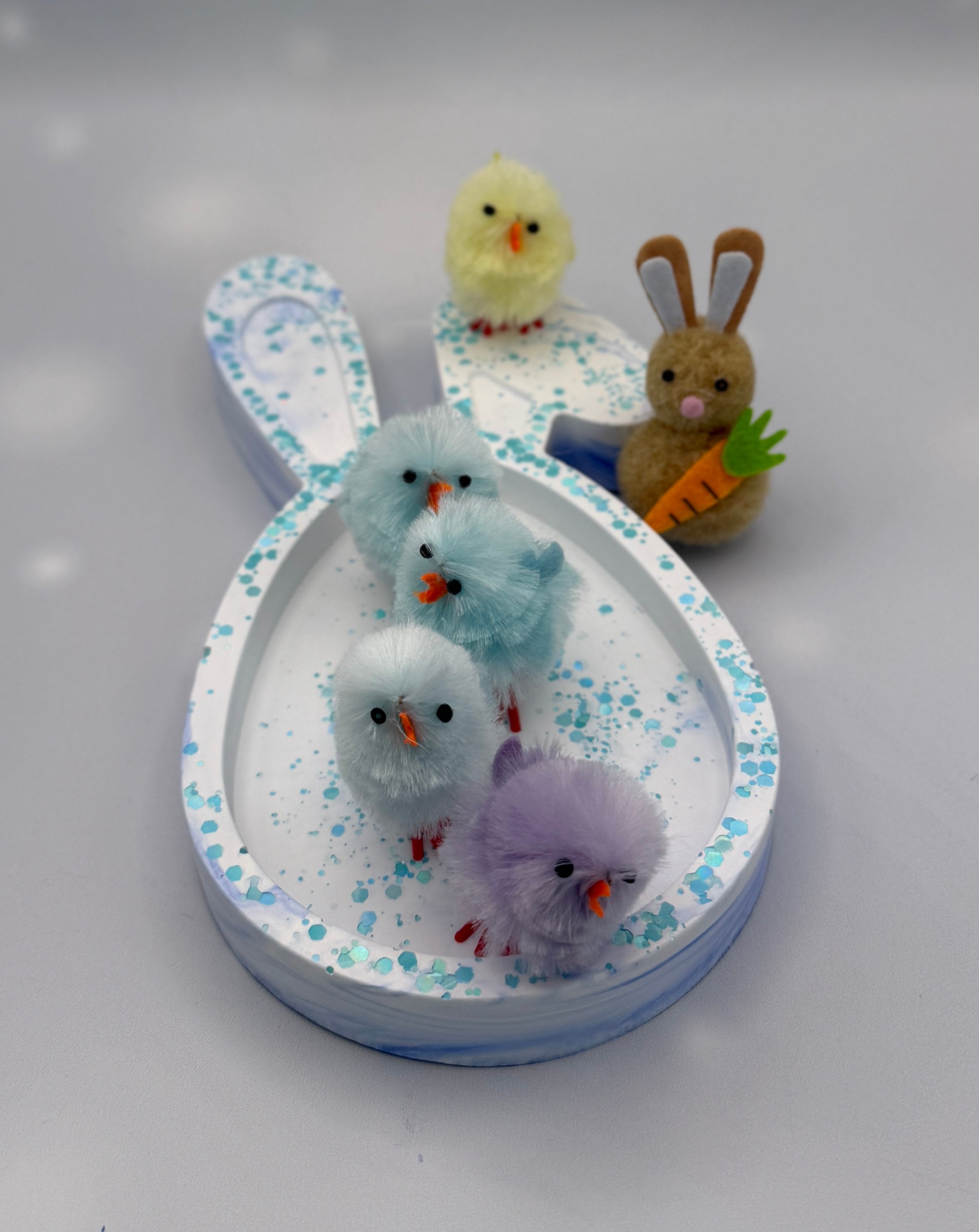 Handmade Eco-Resin Easter Egg Bunny Dish