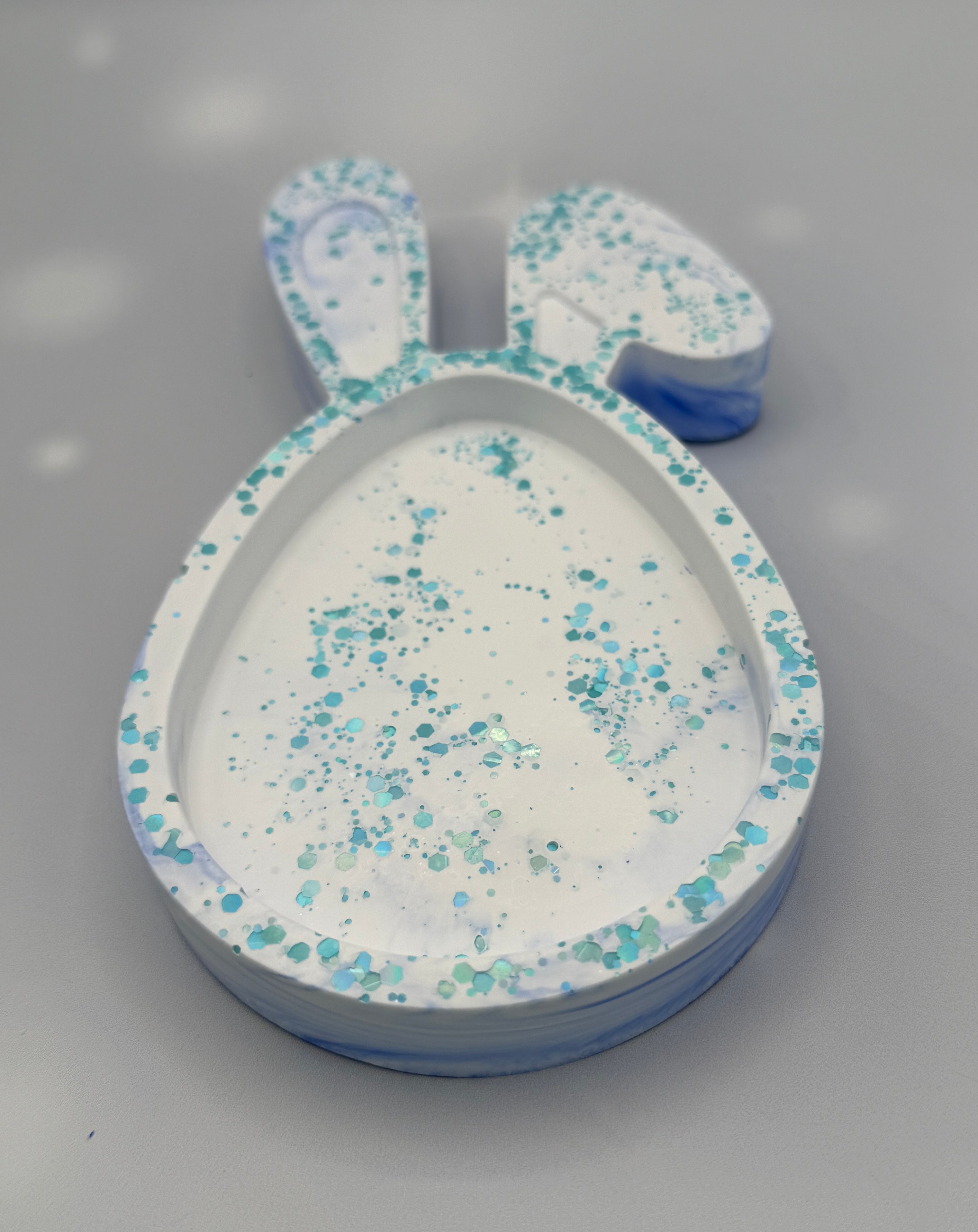 Handmade Eco-Resin Easter Egg Bunny Dish