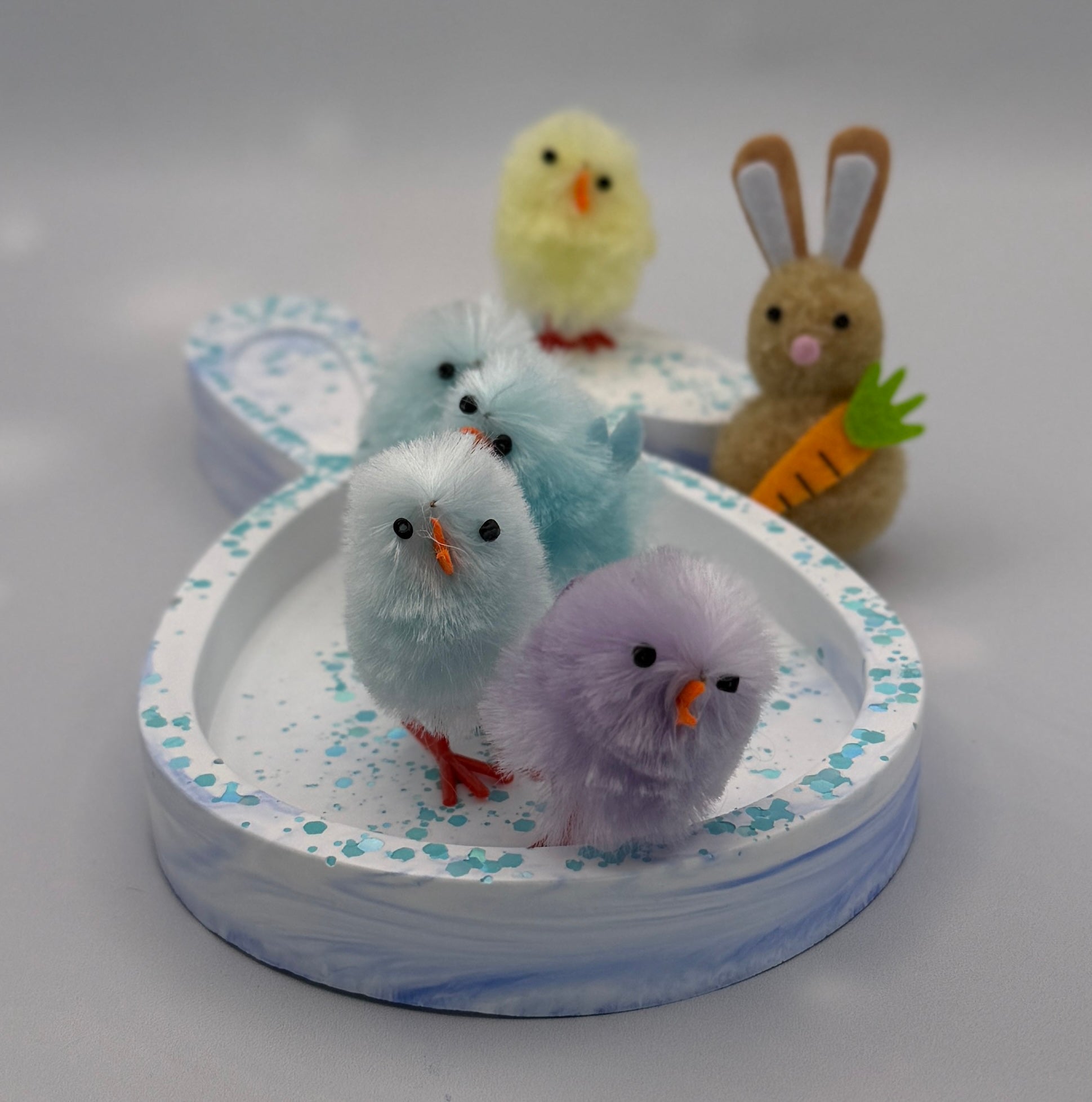 Handmade Eco-Resin Easter Egg Bunny Dish