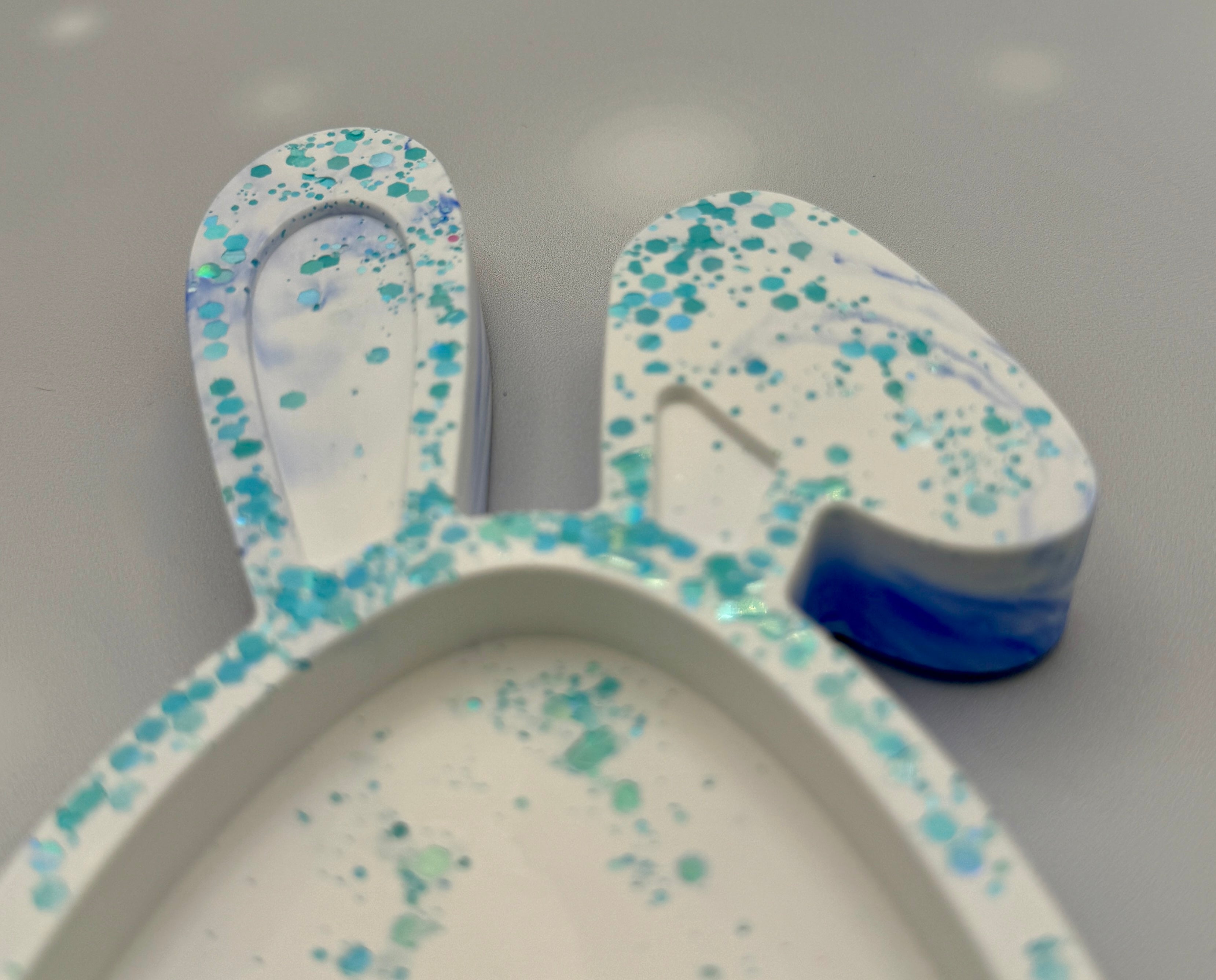 Handmade Eco-Resin Easter Egg Bunny Dish