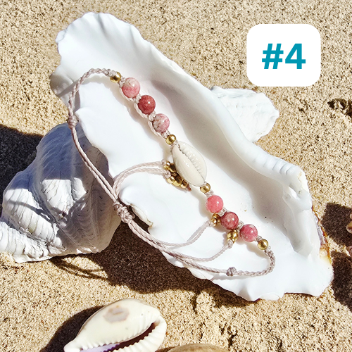 Cowrie Shell and Gemstone Macrame Bracelet