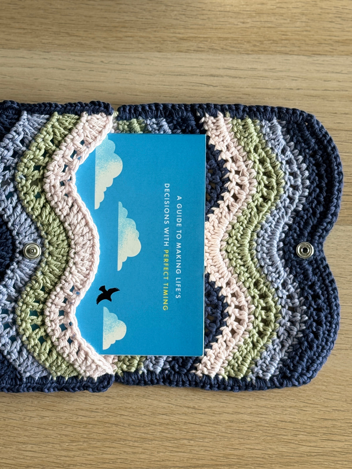 Book Sleeve | Handmade Crochet Book Accessary | Waves Ver. Cotton Yarn