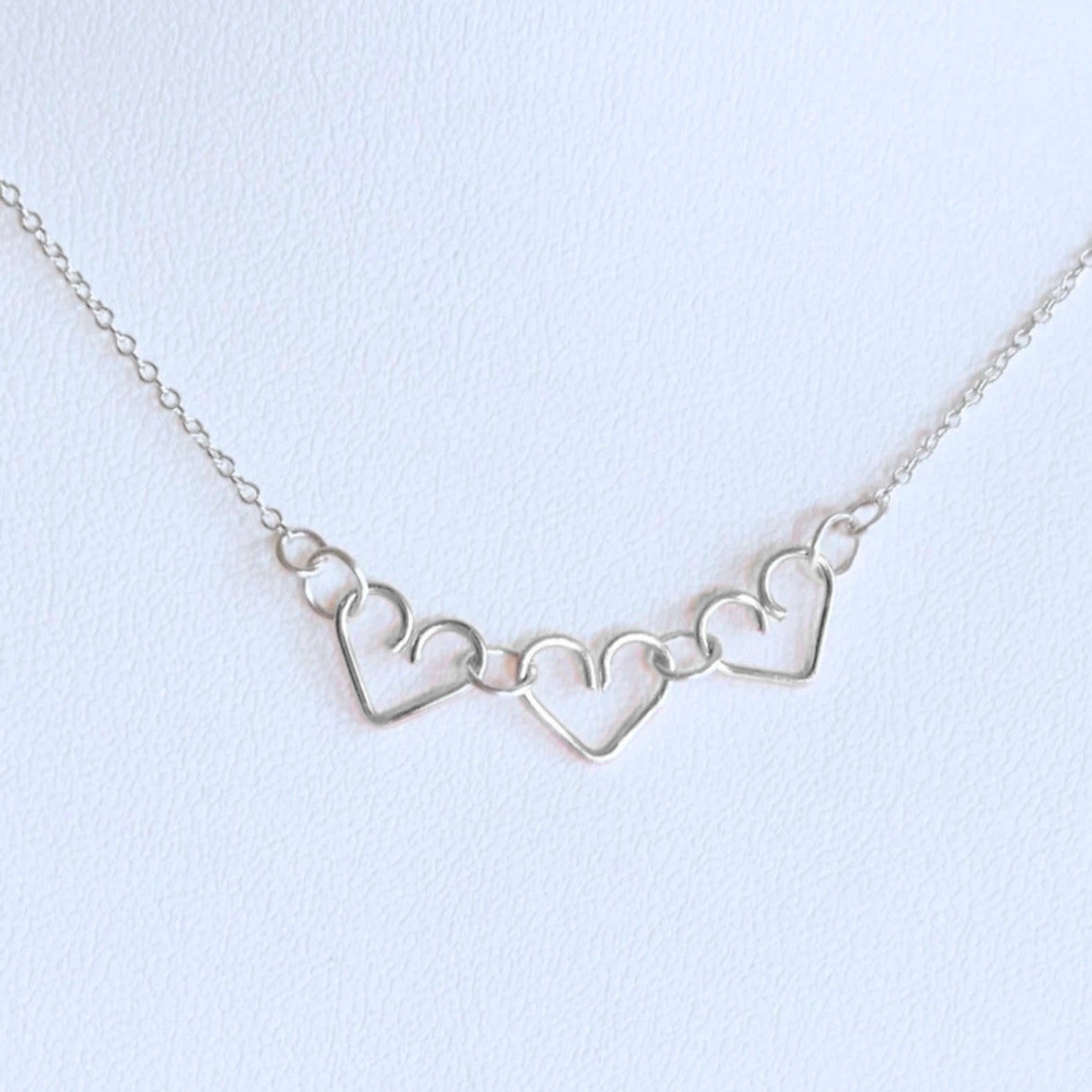 Chain of Hearts silver necklace |  Sterling silver |Wedding jewellery or Anniversary gift