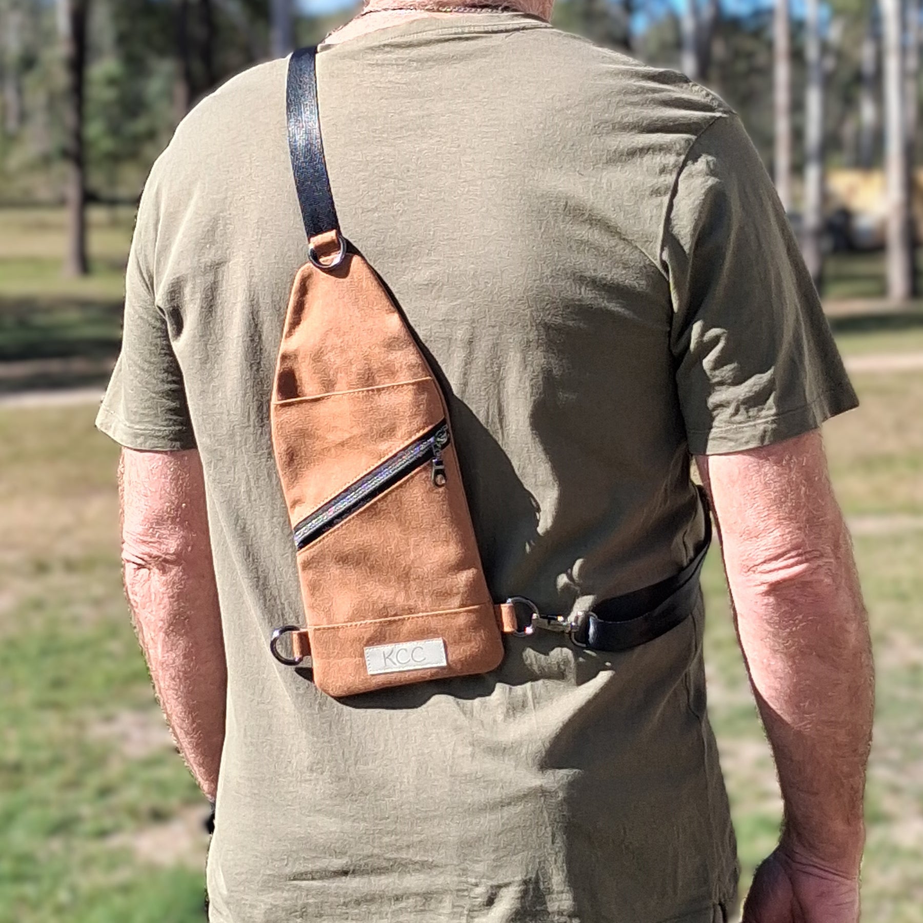 Crossbody Sling – Mini Traveller - Tan Stonewashed Canvas