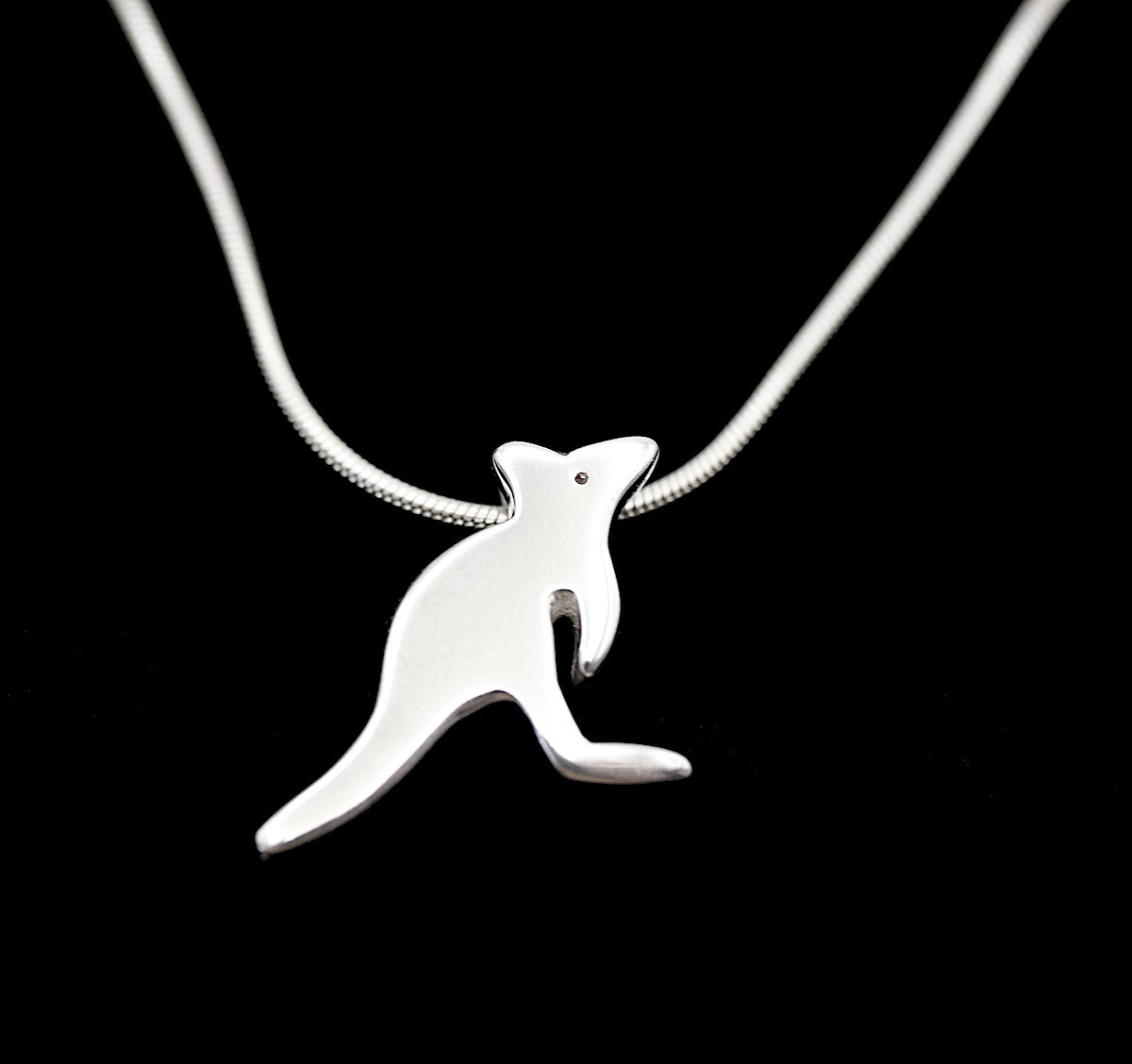 Joey - Handmade Sterling Silver Kangaroo Pendant with Silver Chain