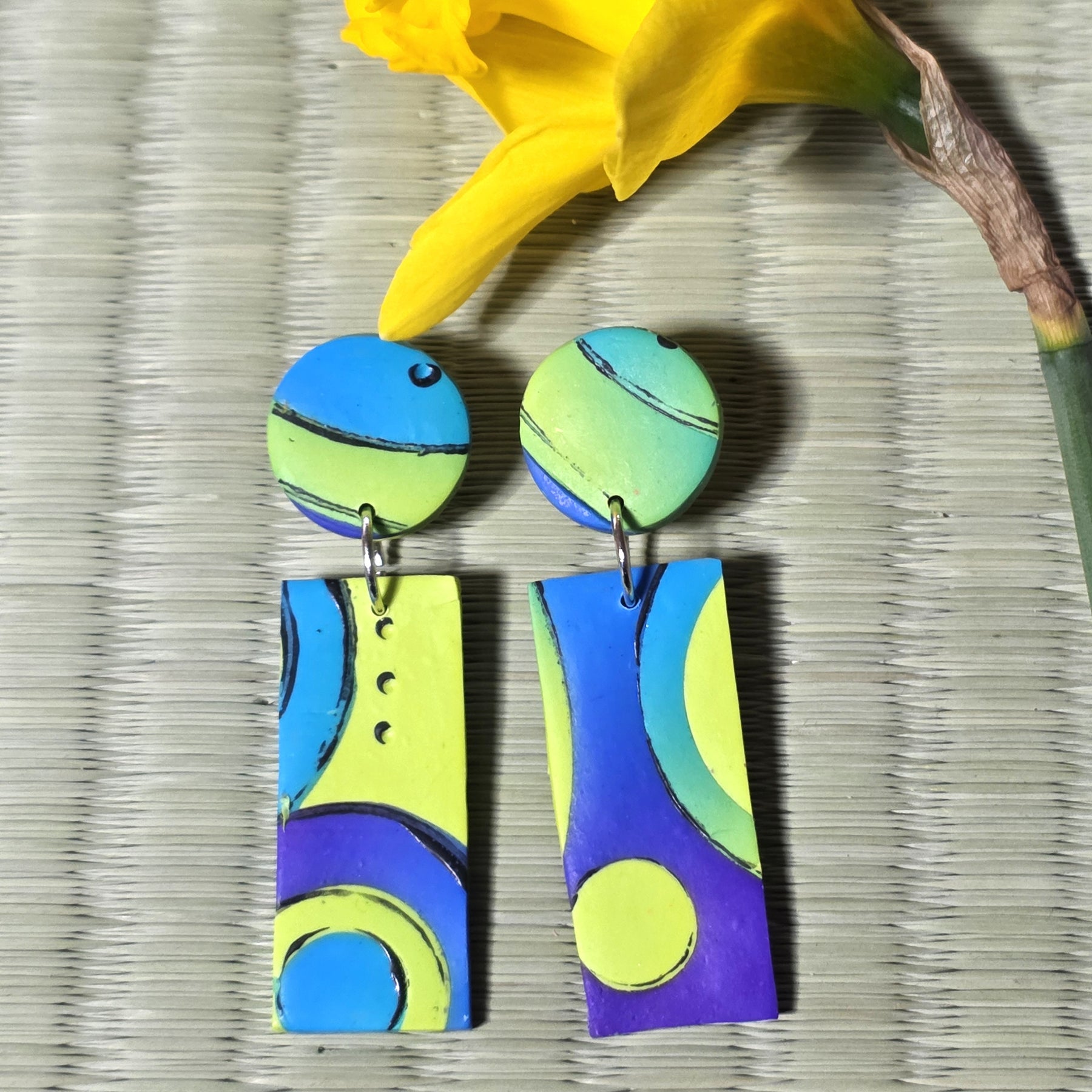 Bright Polymer Clay Earrings