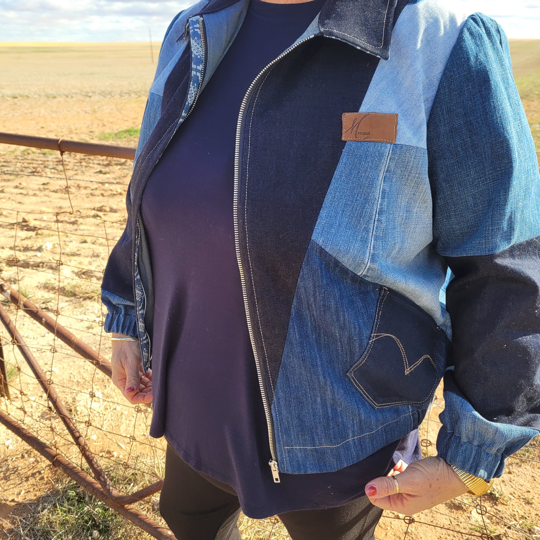 Blue Jean Baby - Denim Bomber jacket - L/XL
