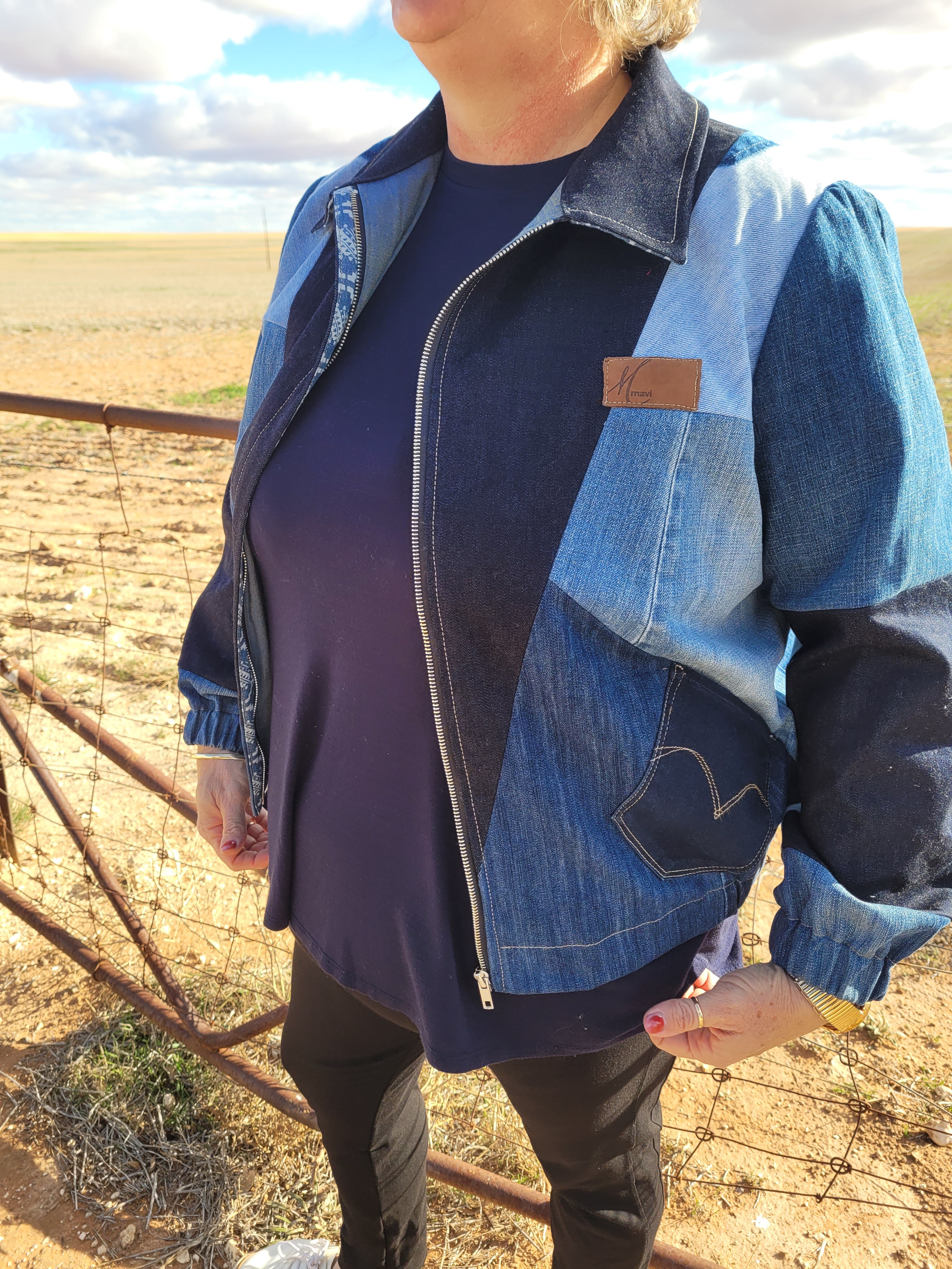 Blue Jean Baby - Denim Bomber jacket - L/XL