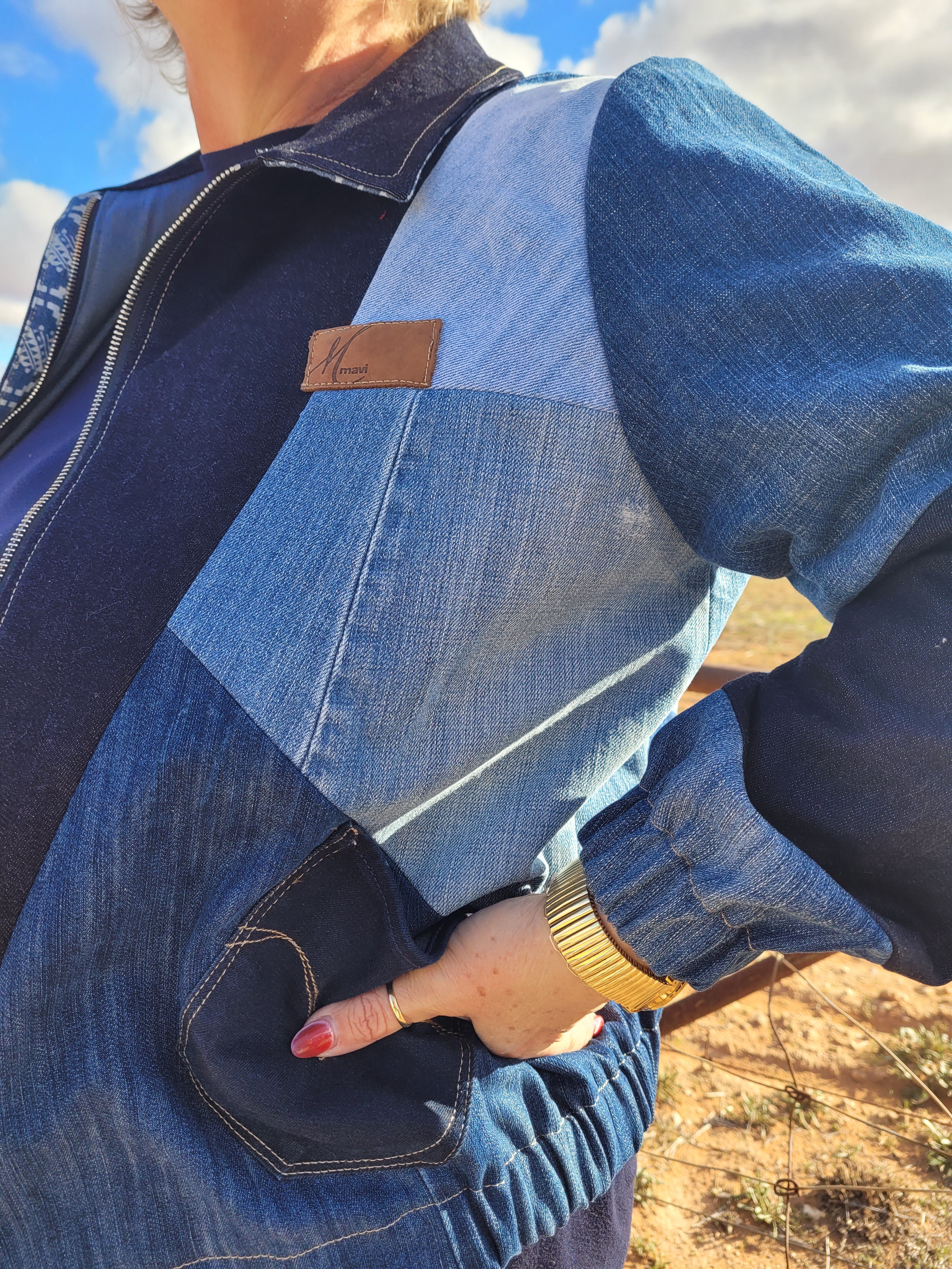 Blue Jean Baby - Denim Bomber jacket - L/XL