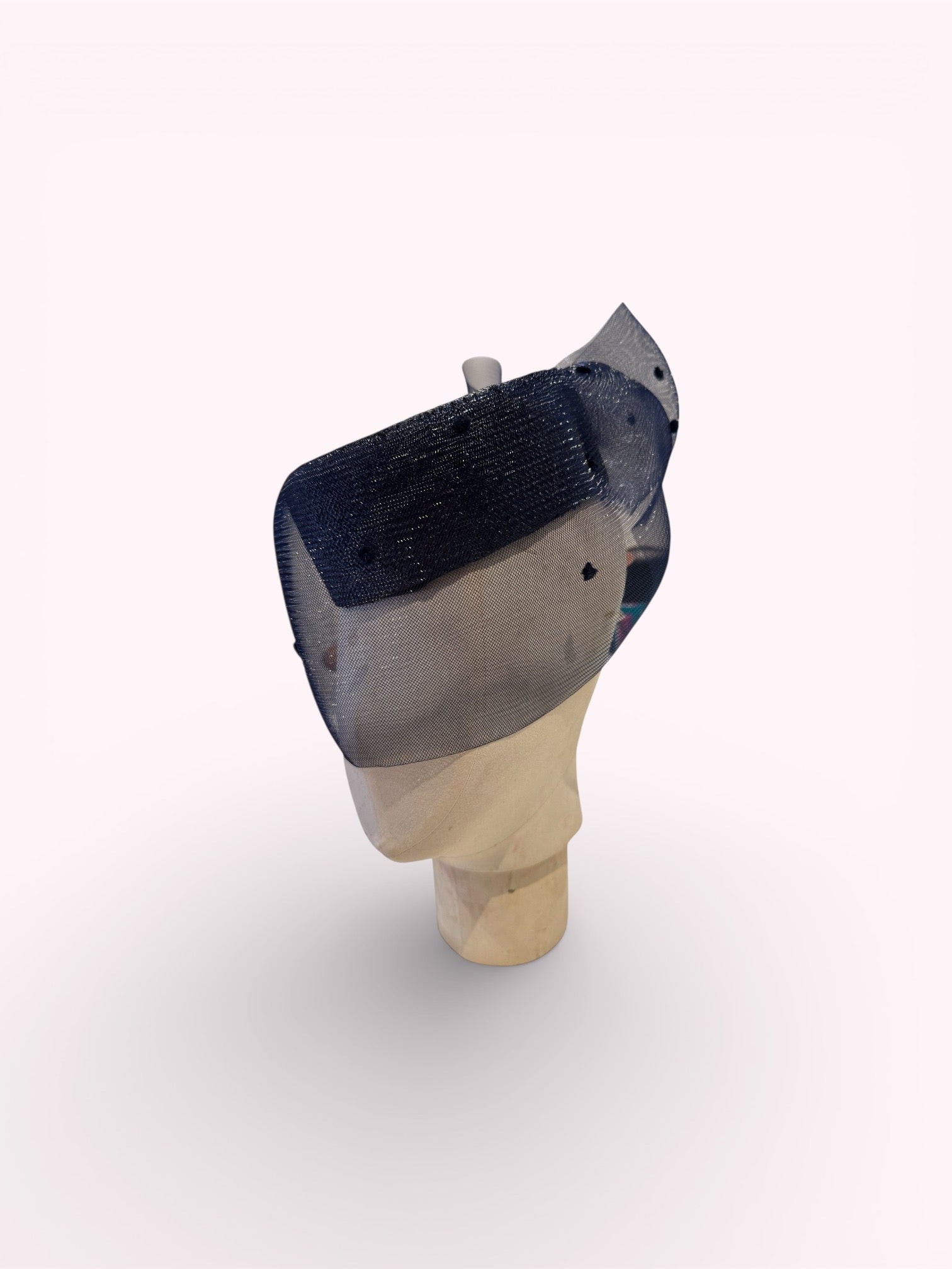 Navy Pillbox with Veiling