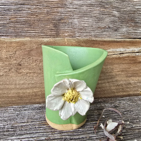 Simple green flower vase