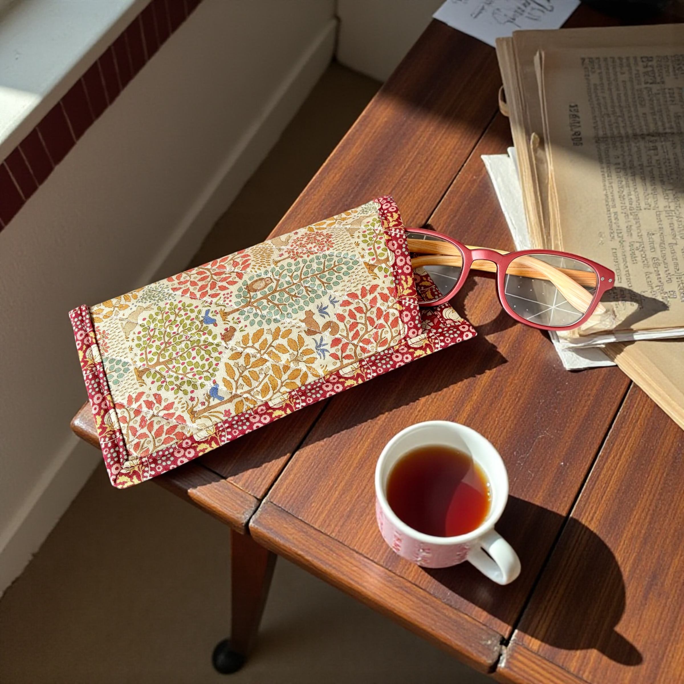 Handmade Quilted Tilda Fabric Glasses Case