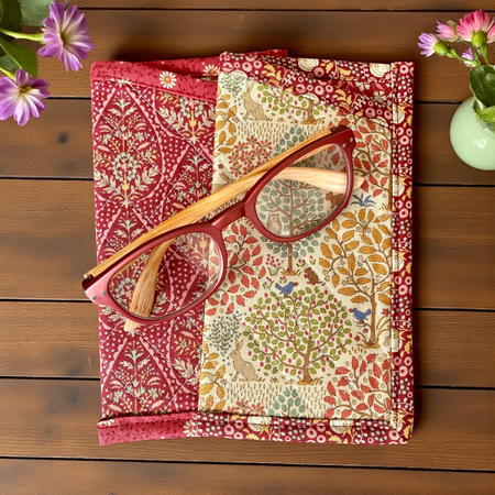 Handmade Quilted Tilda Fabric Glasses Case