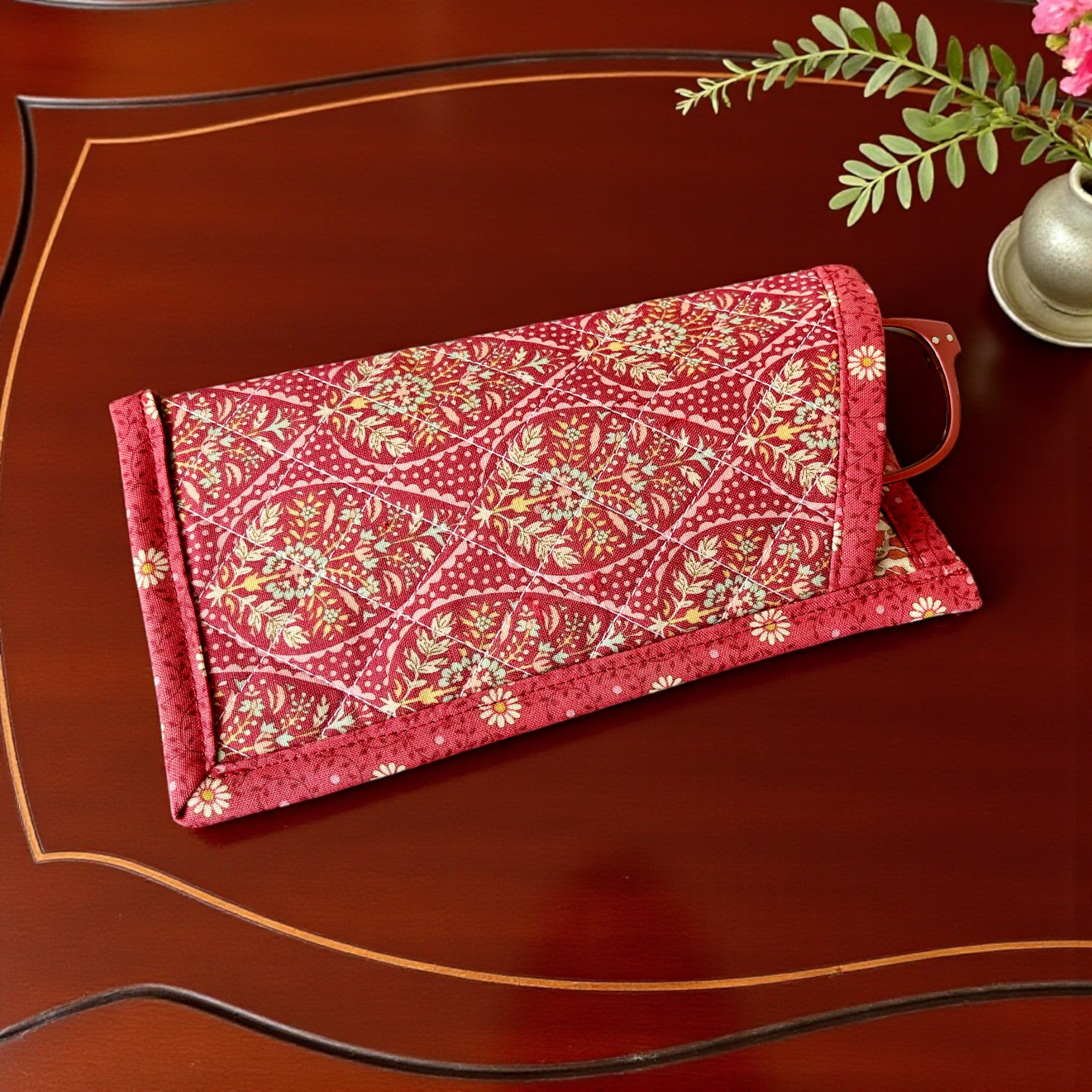 Handmade Quilted Tilda Fabric Glasses Case