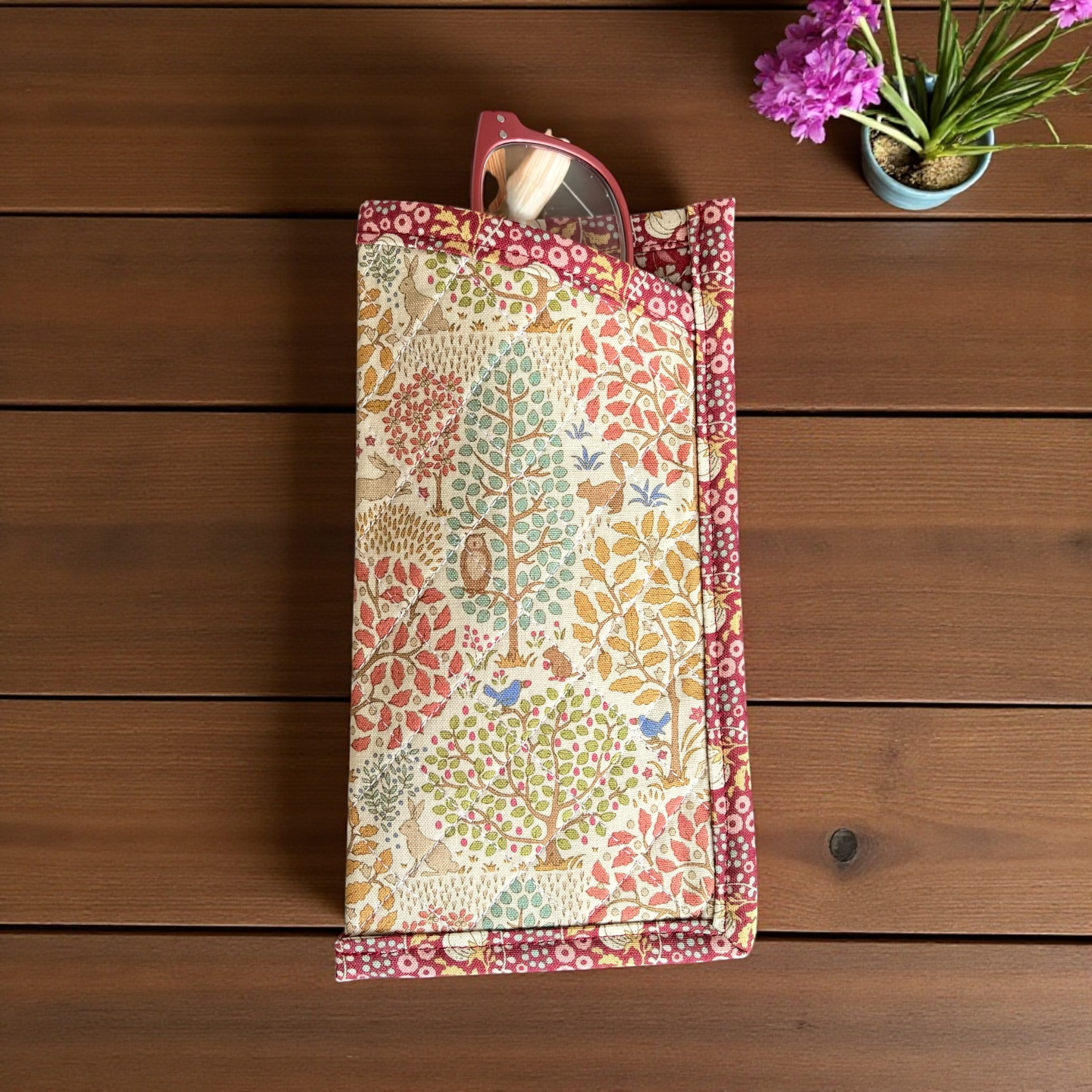 Handmade Quilted Tilda Fabric Glasses Case