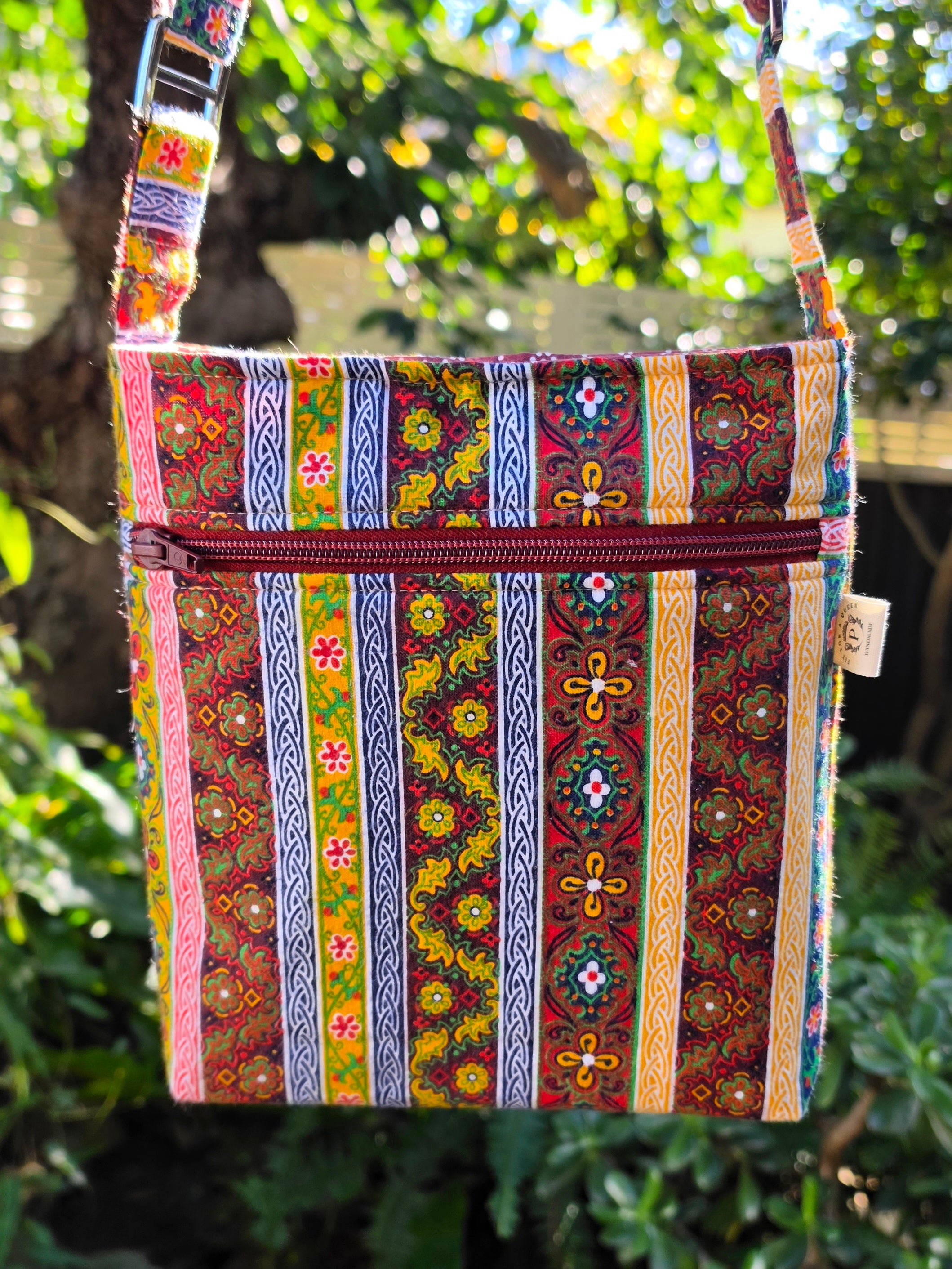 Upcycled Crossbody bag made with 100% Pre-loved fabrics