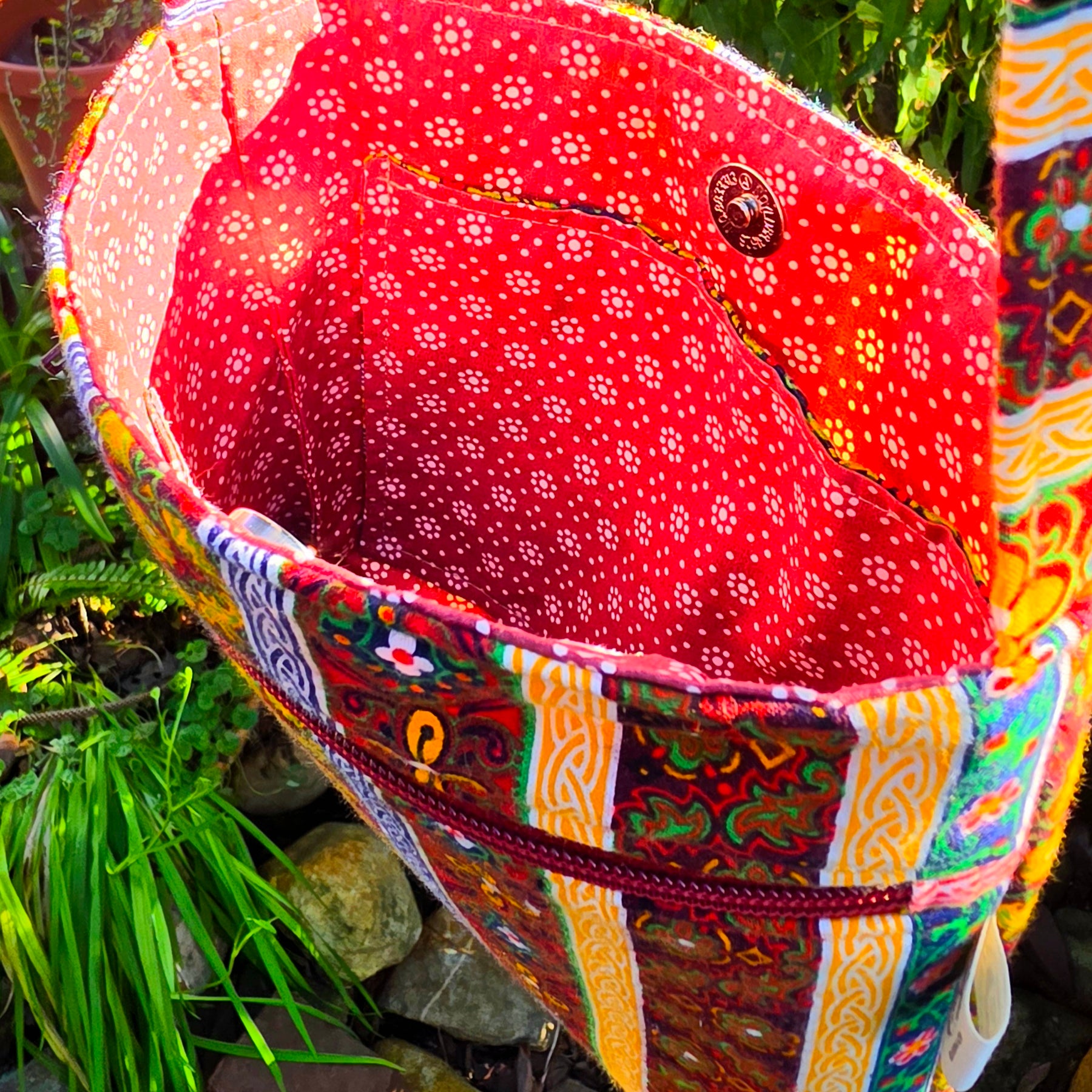 Upcycled Crossbody bag made with 100% Pre-loved fabrics