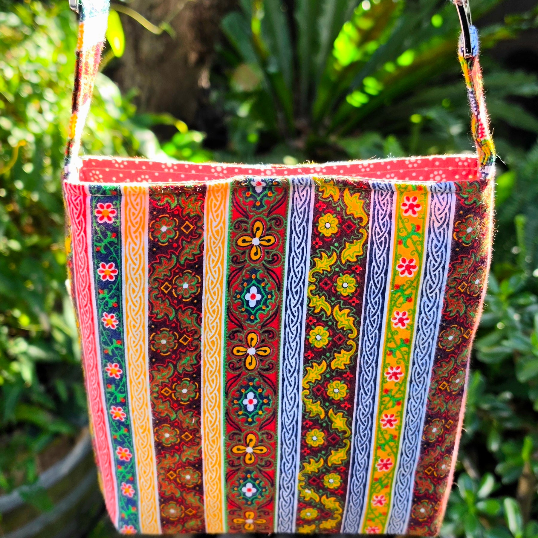 Upcycled Crossbody bag made with 100% Pre-loved fabrics