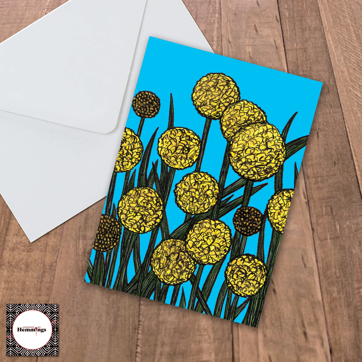 Billy Buttons Greeting Card + Envelope