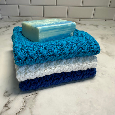 Crocheted  Washcloths | Soft, Durable & Sustainable - set of 3 or 6