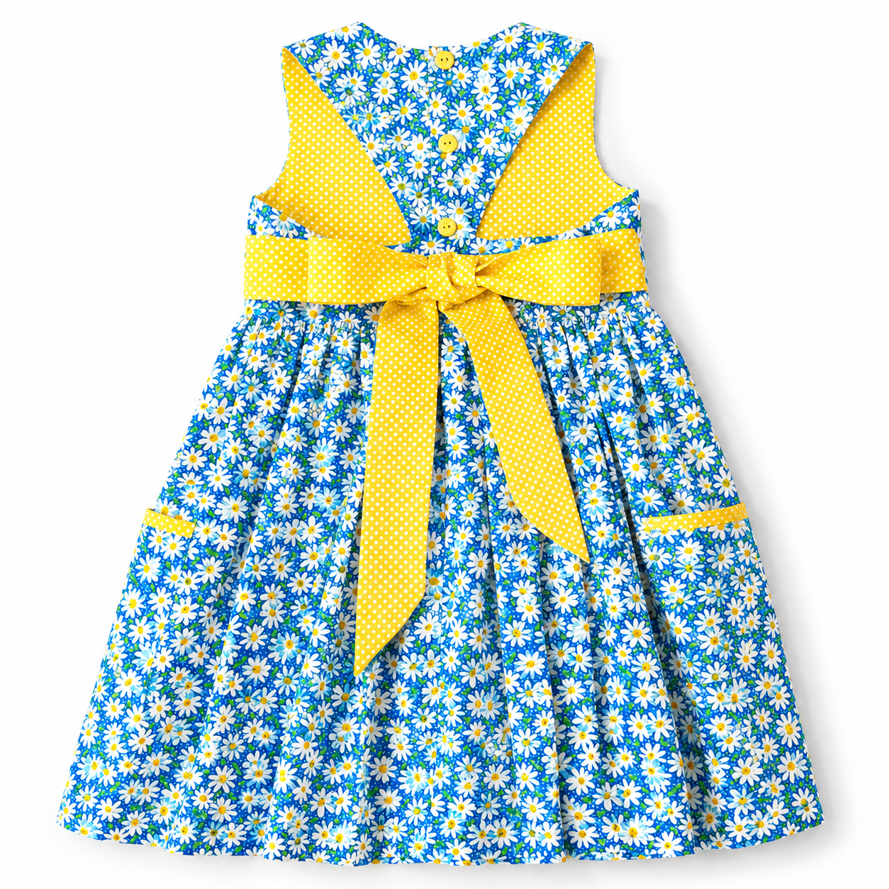 Daisy Delight Bow-Back Handmade Dress