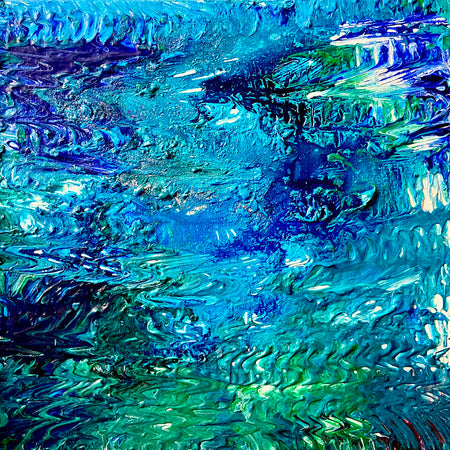 Ripples 2 ORIGINAL CANVAS PAINTING 25.4x25.4x3.5cm by Margo Humphries