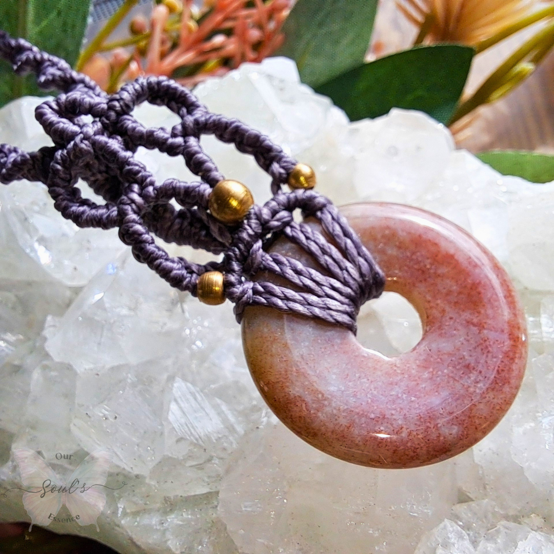 Moss Agate Micro Macramé Necklace