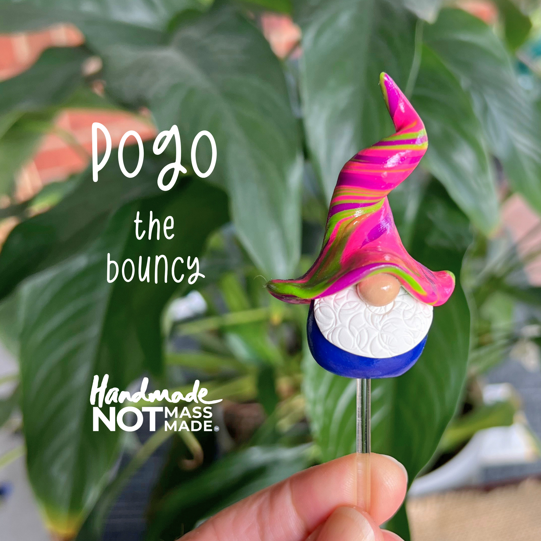 Whimsical polymer gnome trio - Pogo, Fizzle & Dizzy